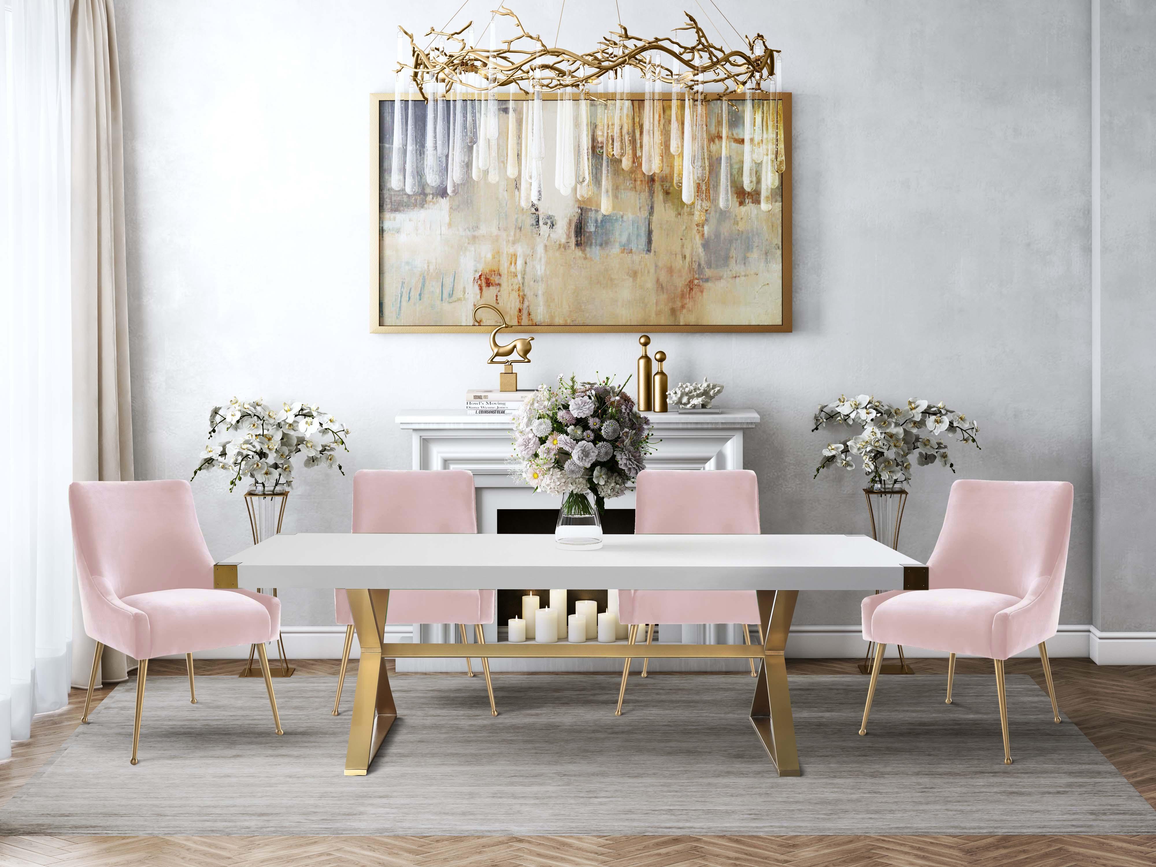 Beatrix Blush Velvet Side Chair - Remutear
