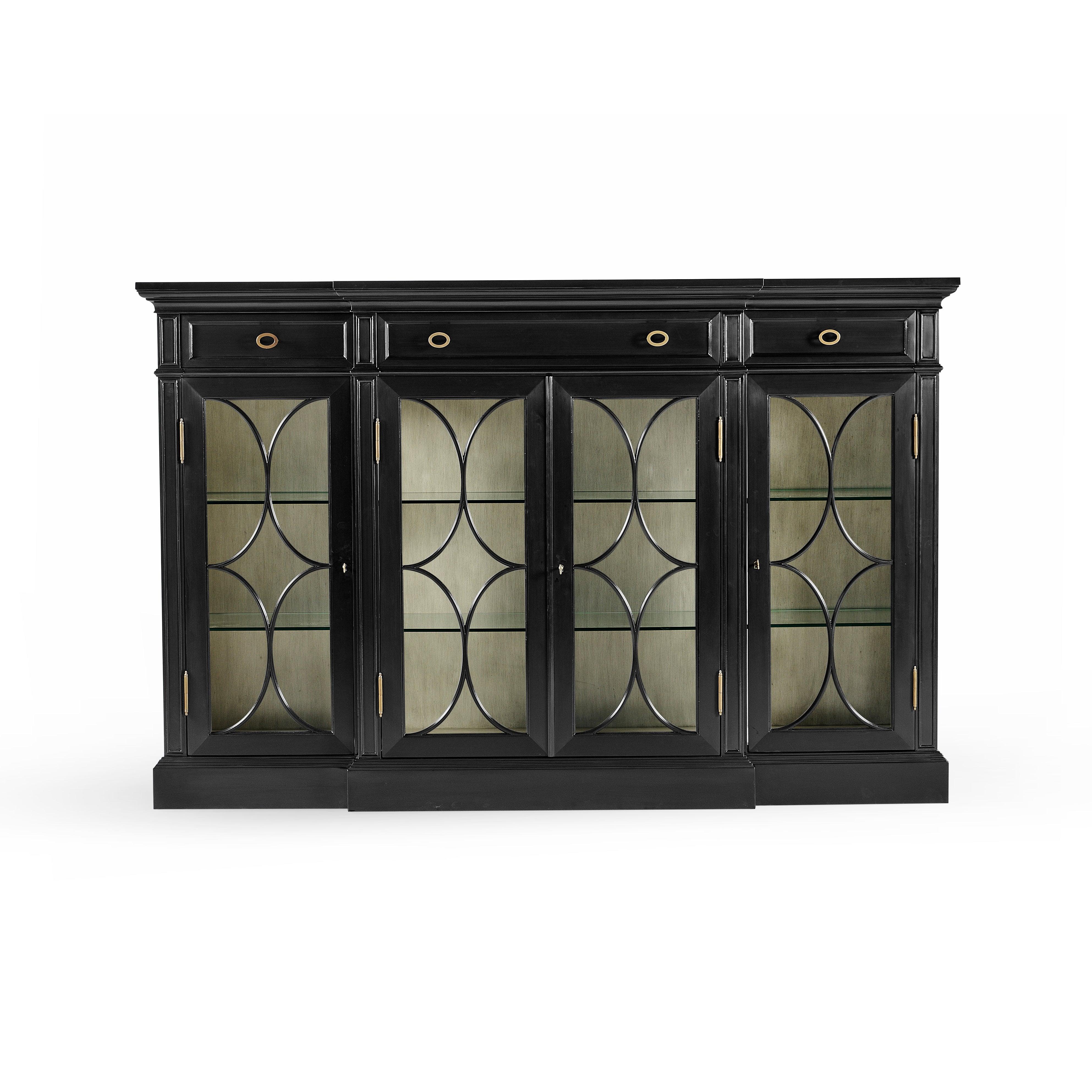 Breakfront Black Display Cabinet - Remutear