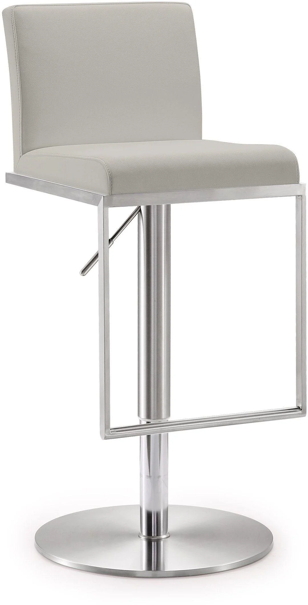 Amalfi Light Grey Vegan Leather Stool - Remutear