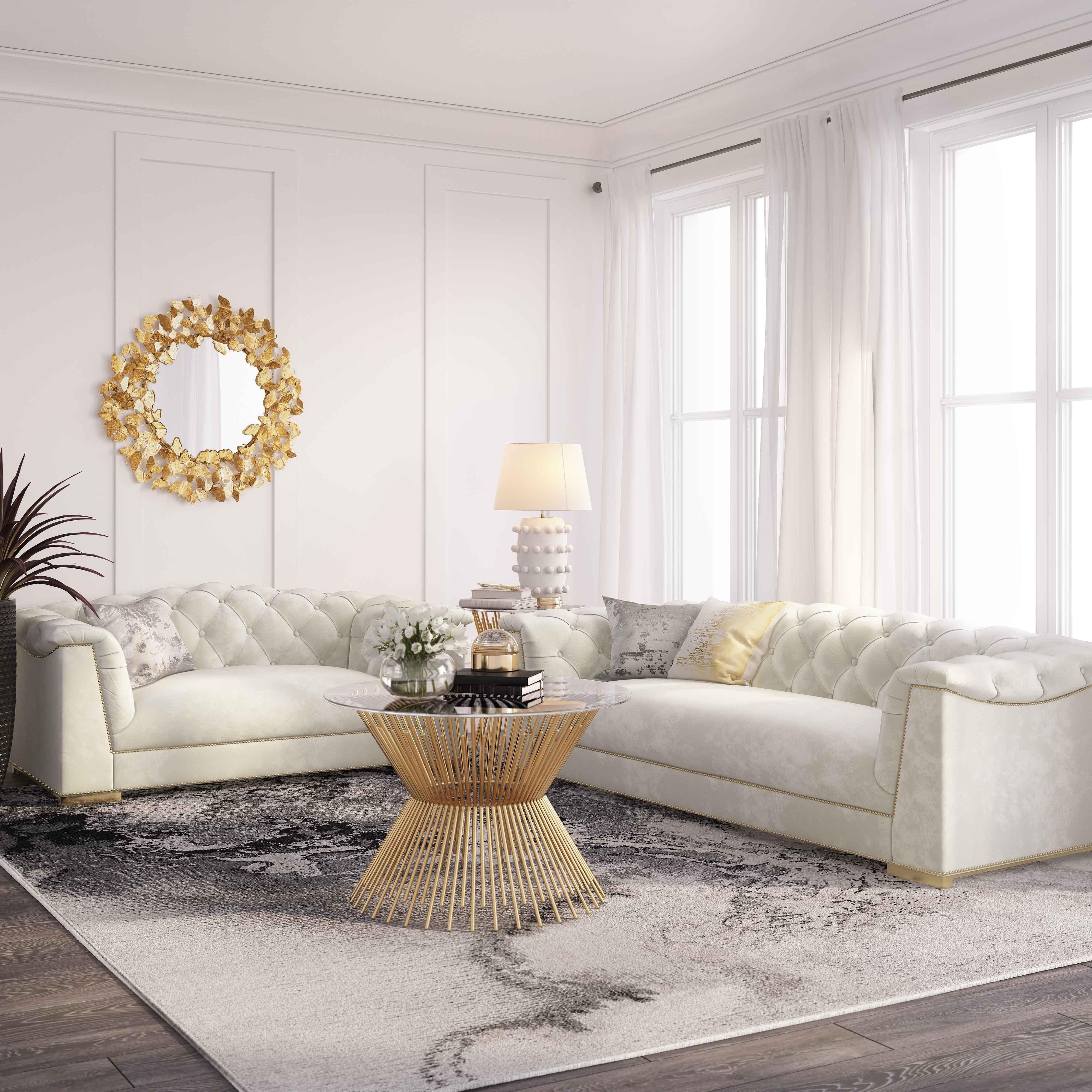 Farah Cream Velvet Sofa - Remutear