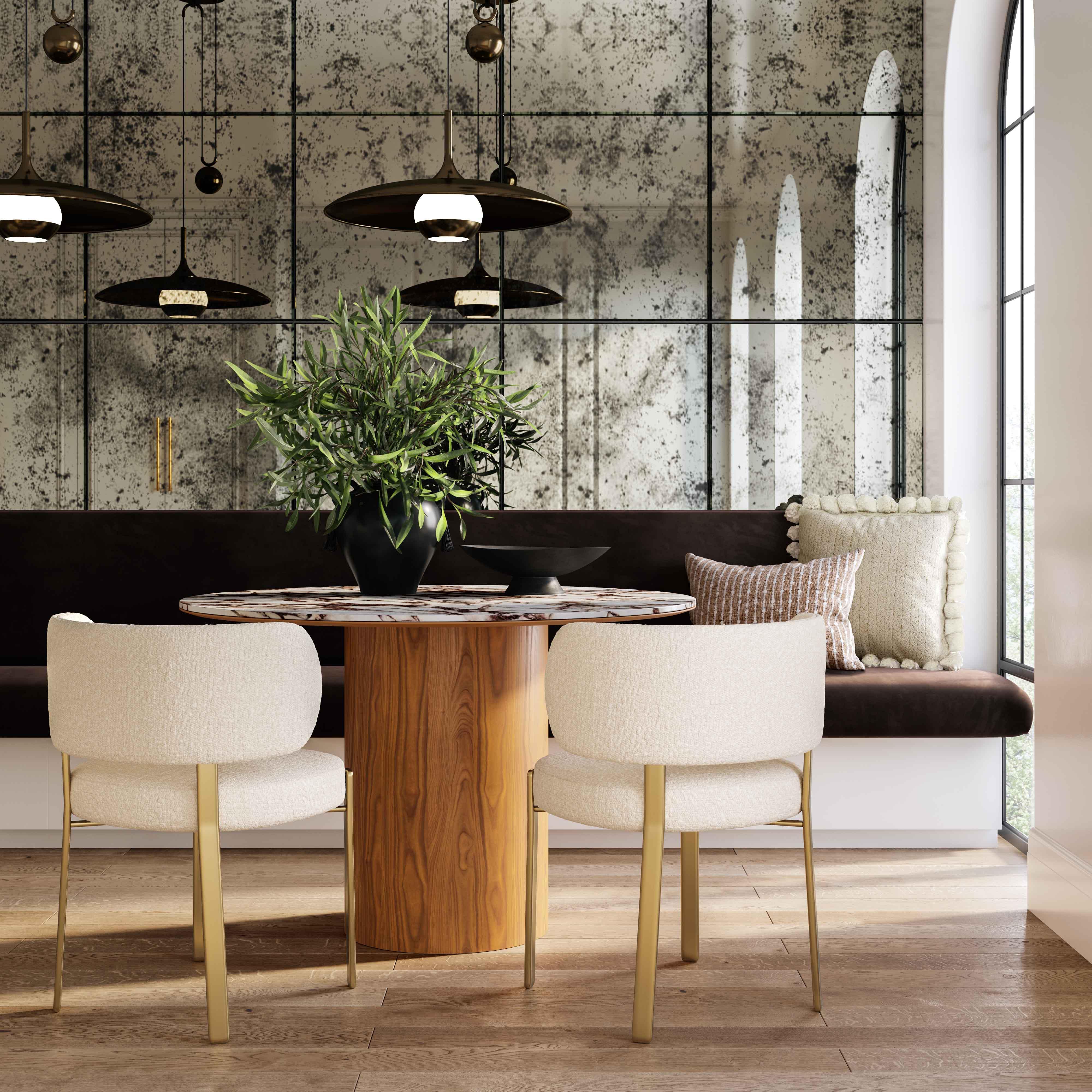 Tamara Marble Ceramic Round Dinette Table - Remutear