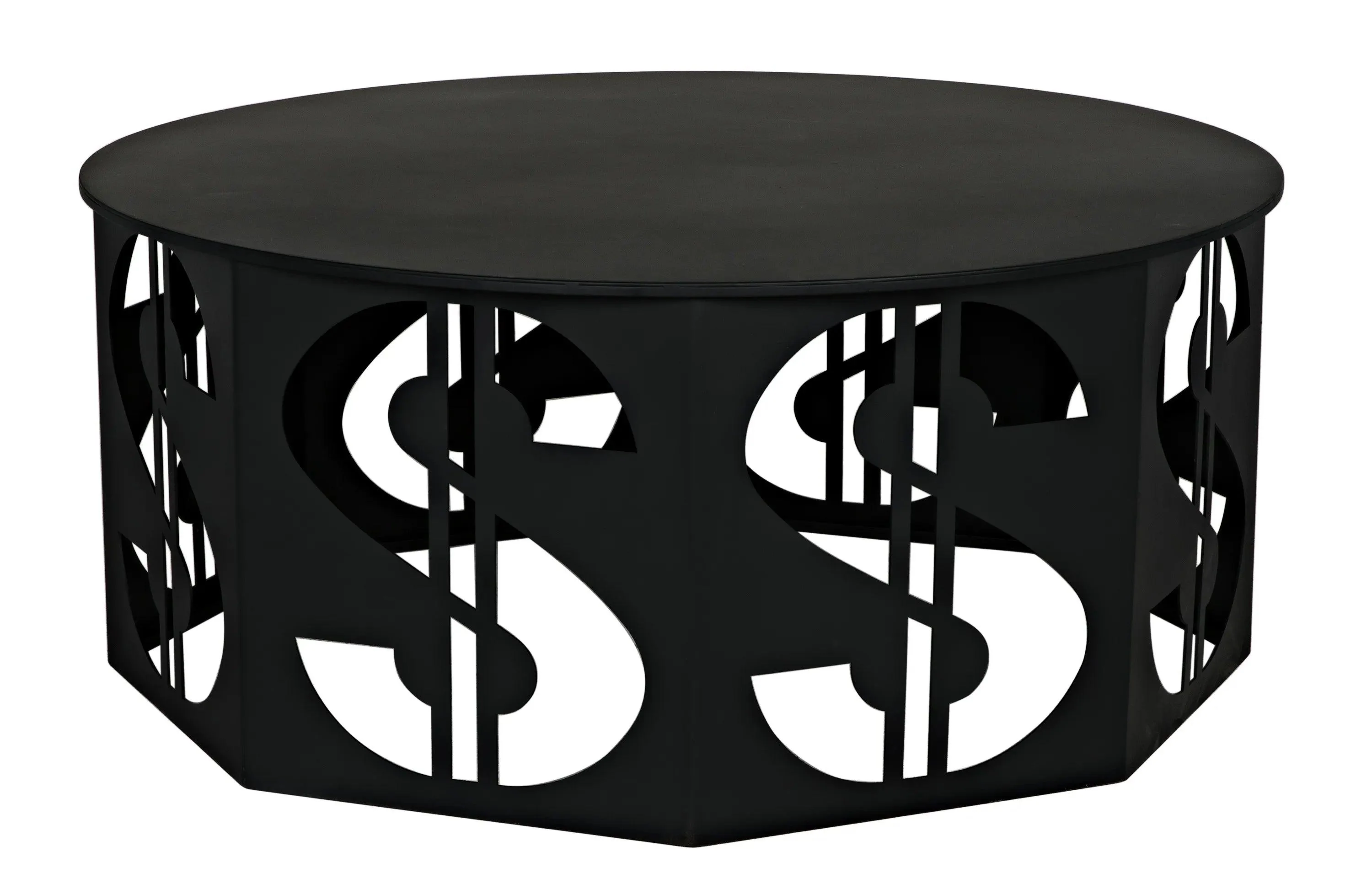Dollar Coffee Table, Black Steel - Remutear