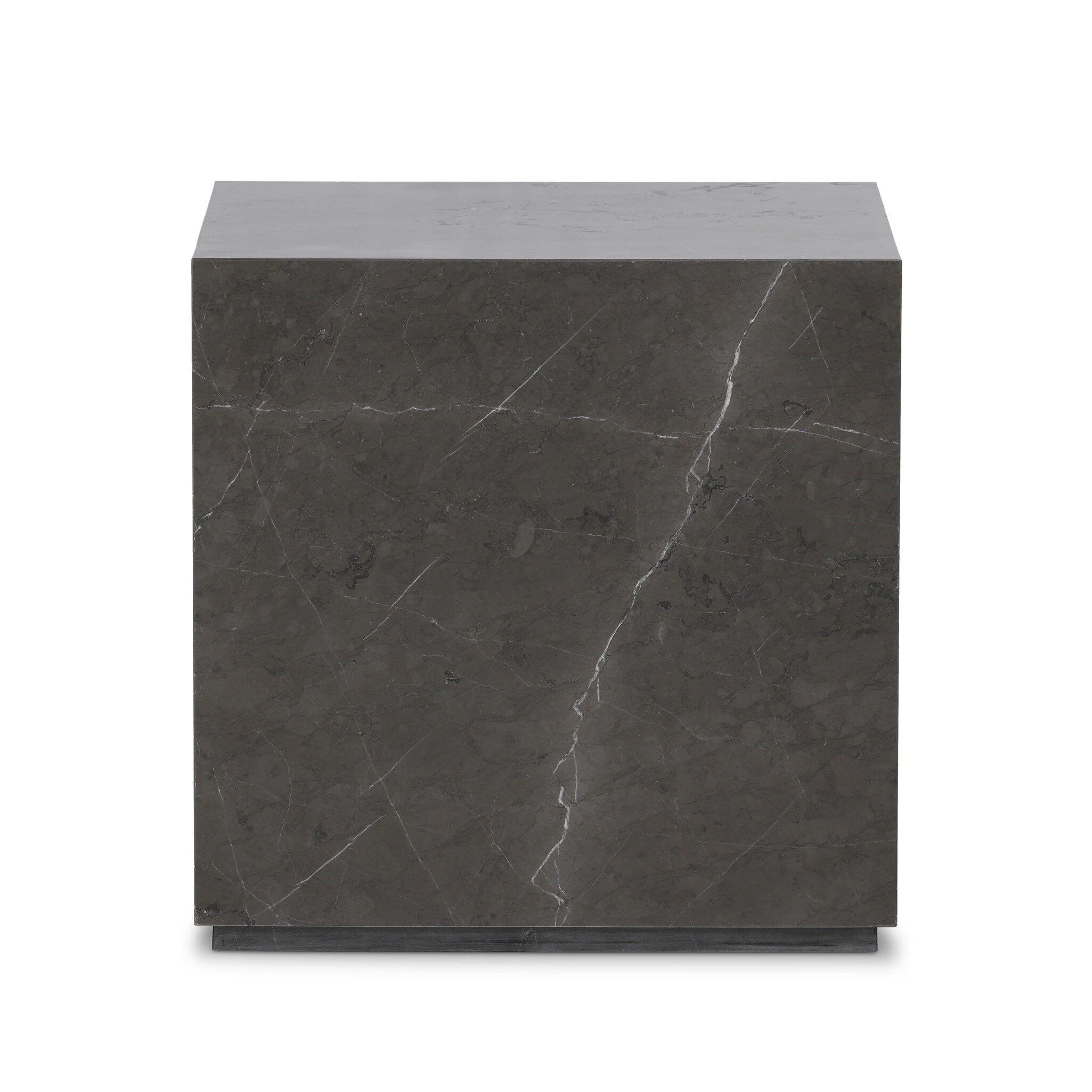 Modern Marble Plinth End Table - Remutear