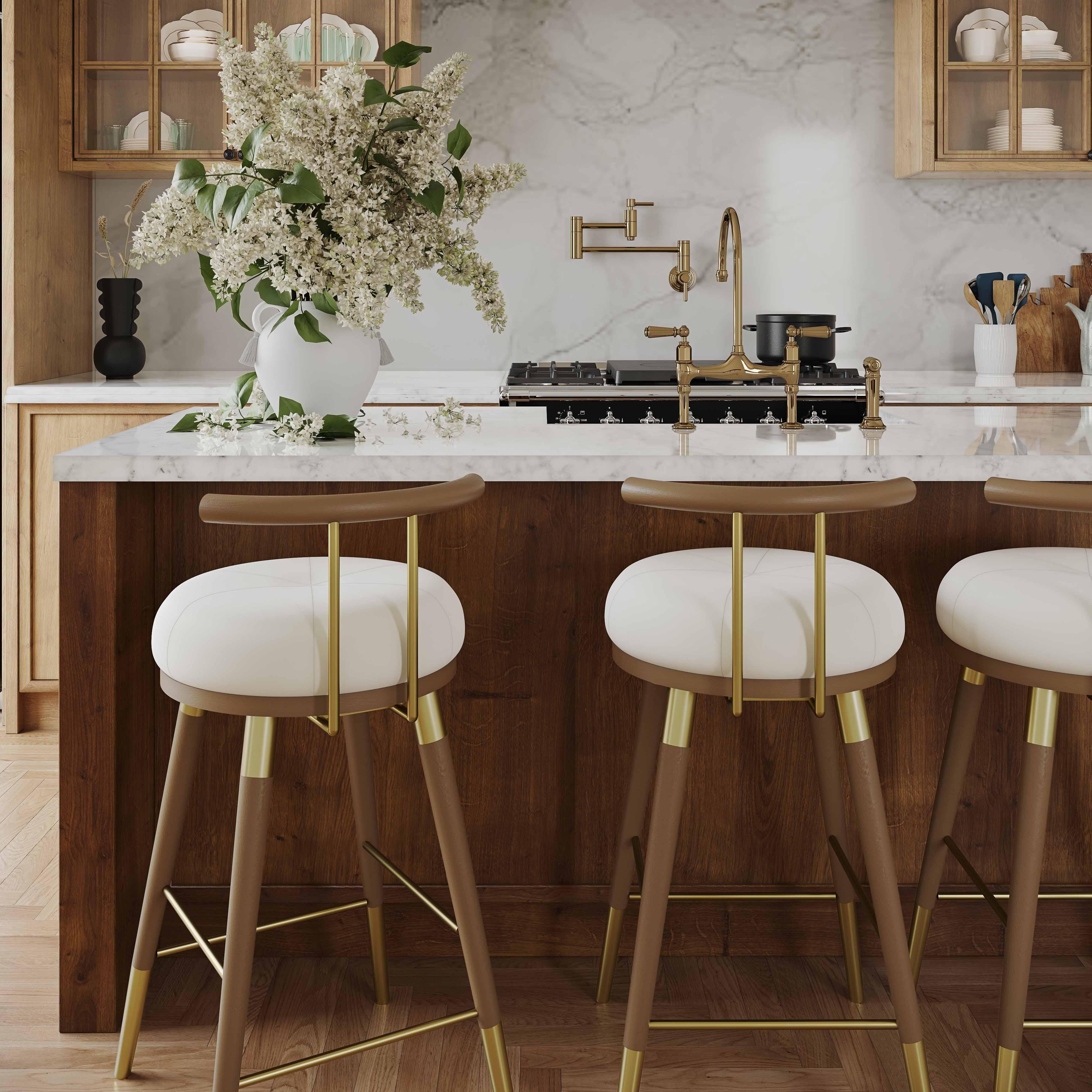 Juniper Cream Velvet Counter Stool - Remutear