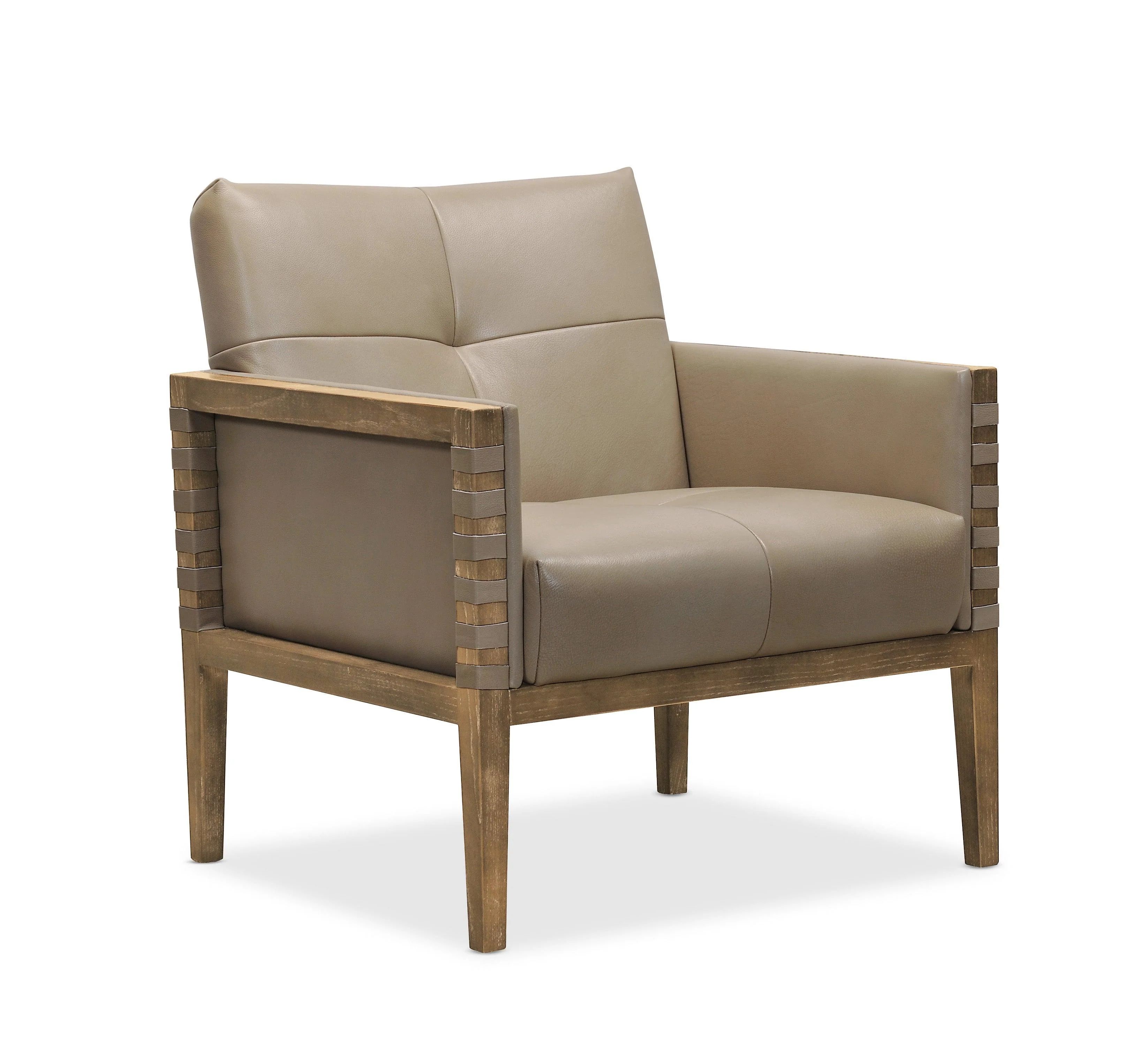 Carverdale Leather Club Chair withWood Frame - Remutear