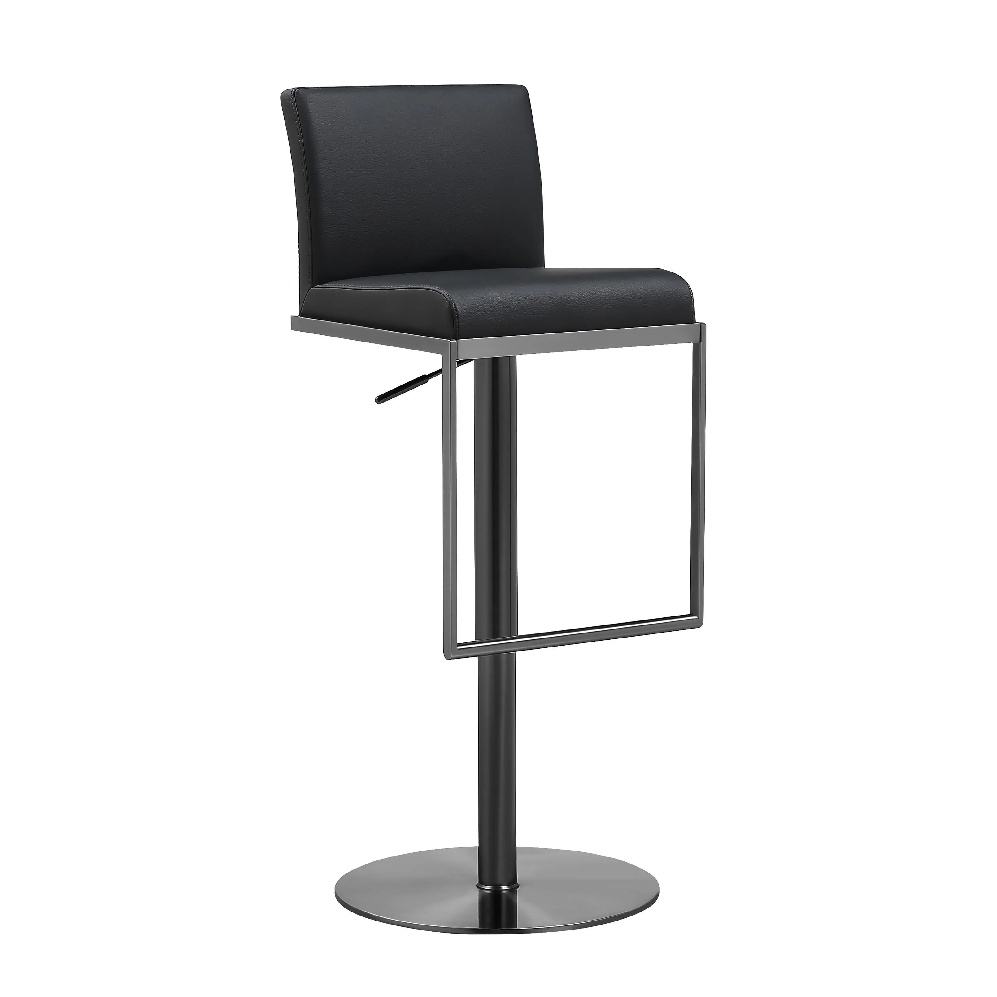 Amalfi Black on Black Vegan Leather Stool - Remutear