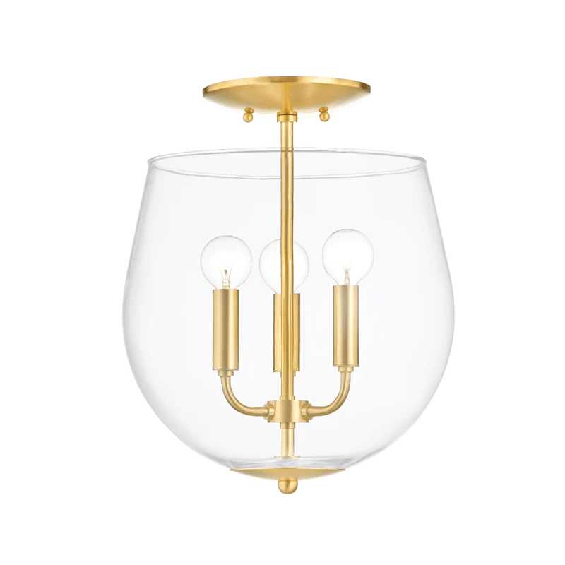 BOBBI 3 LIGHT SEMI FLUSH MOUNT - Remutear