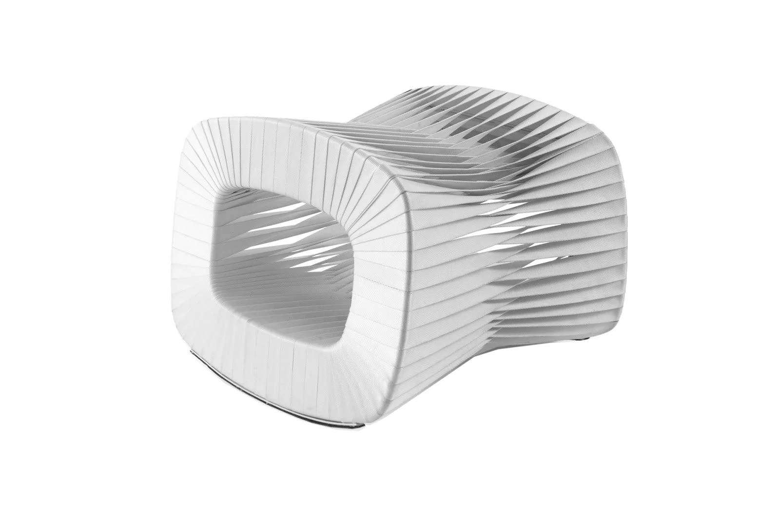 Seat Belt Ottoman, White - Remutear