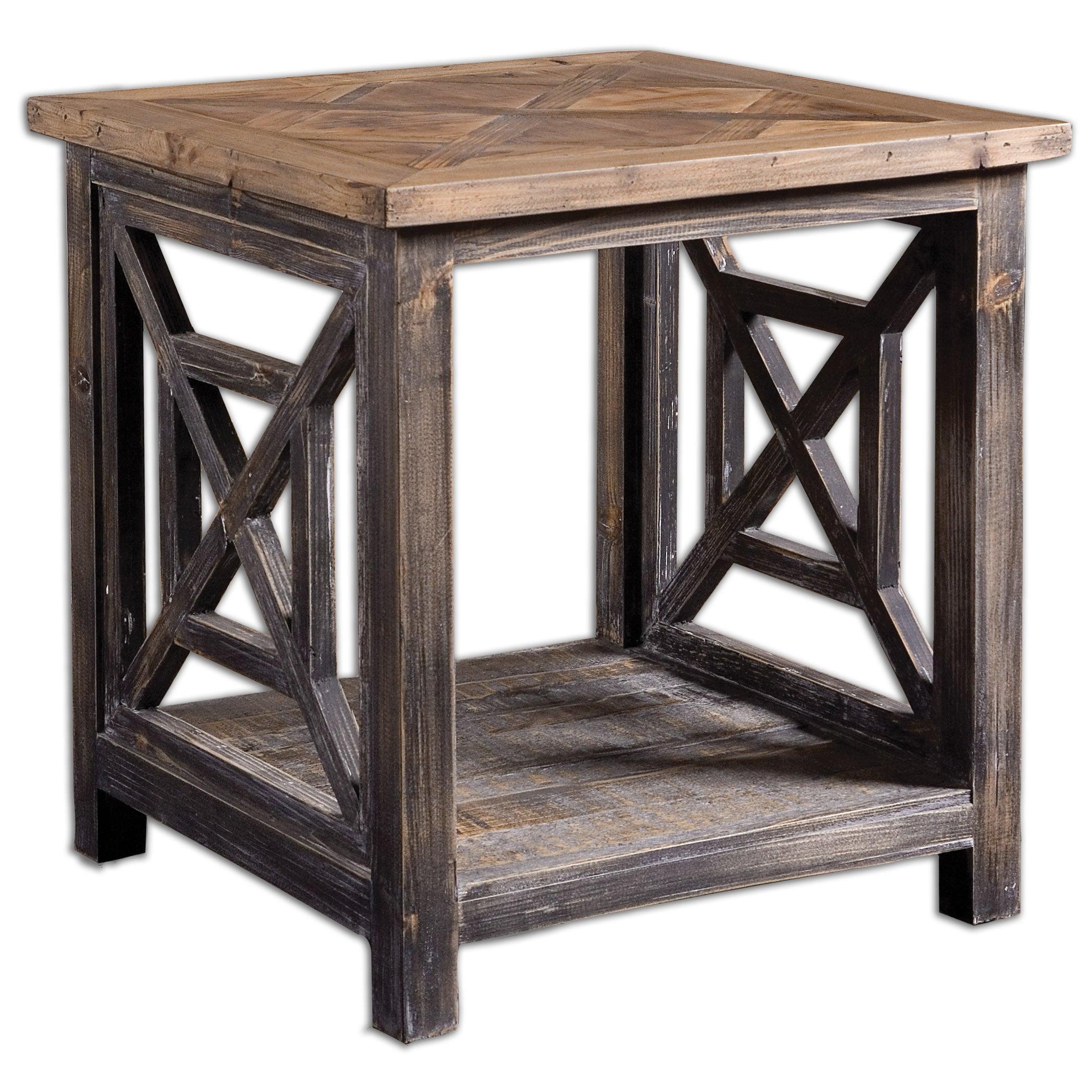 Spiro Reclaimed Wood End Table - Remutear