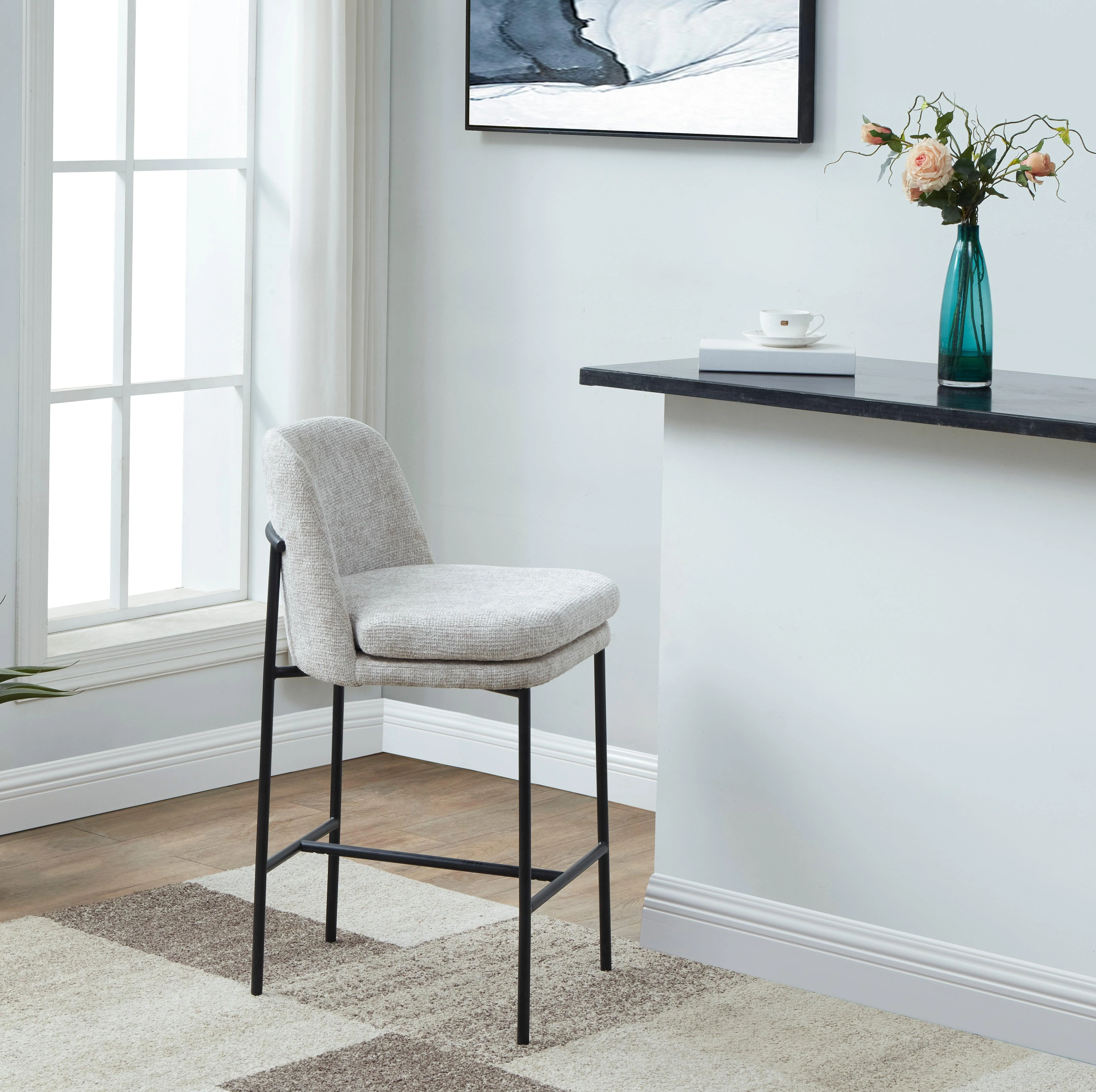TAMARIE CHENILLE COUNTER STOOL - Remutear