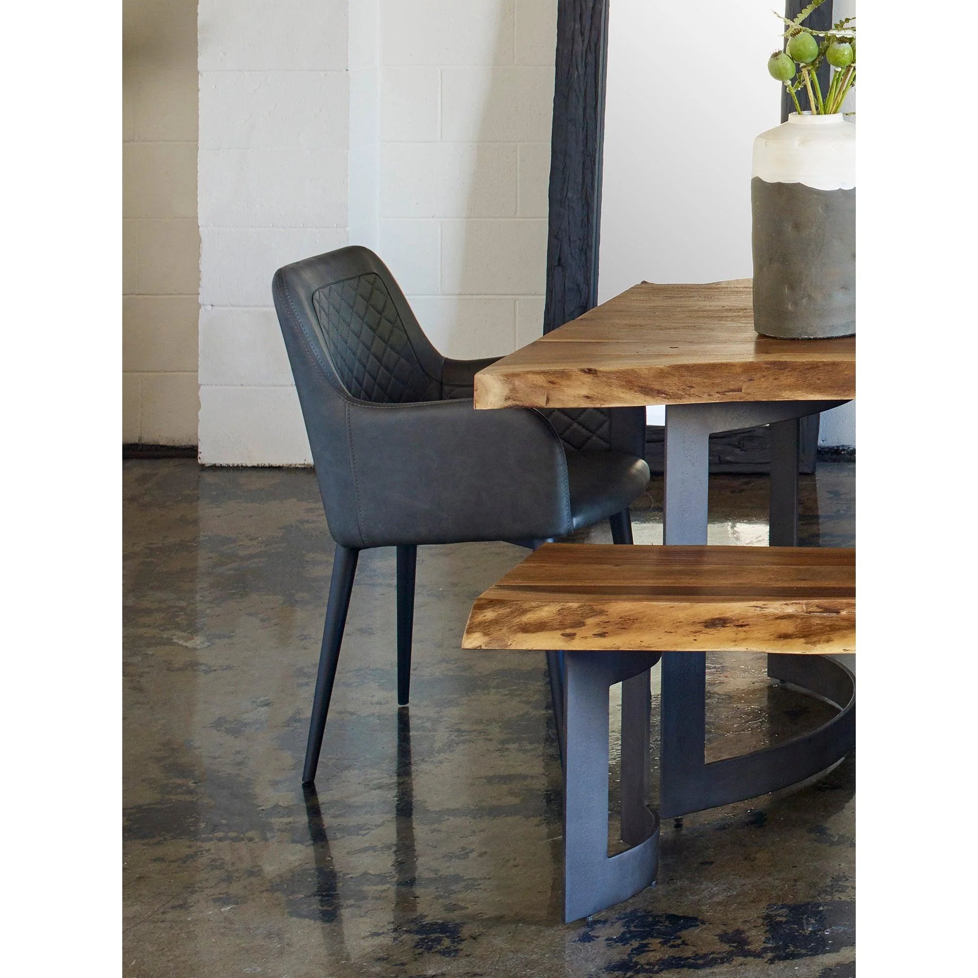 Cantata Dining Chair Mayon Black Vegan Leather - Set Of Two - Remutear