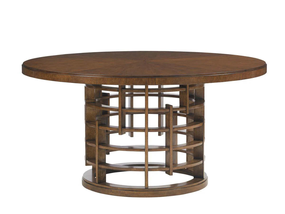 Island Fusion Meridien Round Dining Table With Wooden Top - Remutear