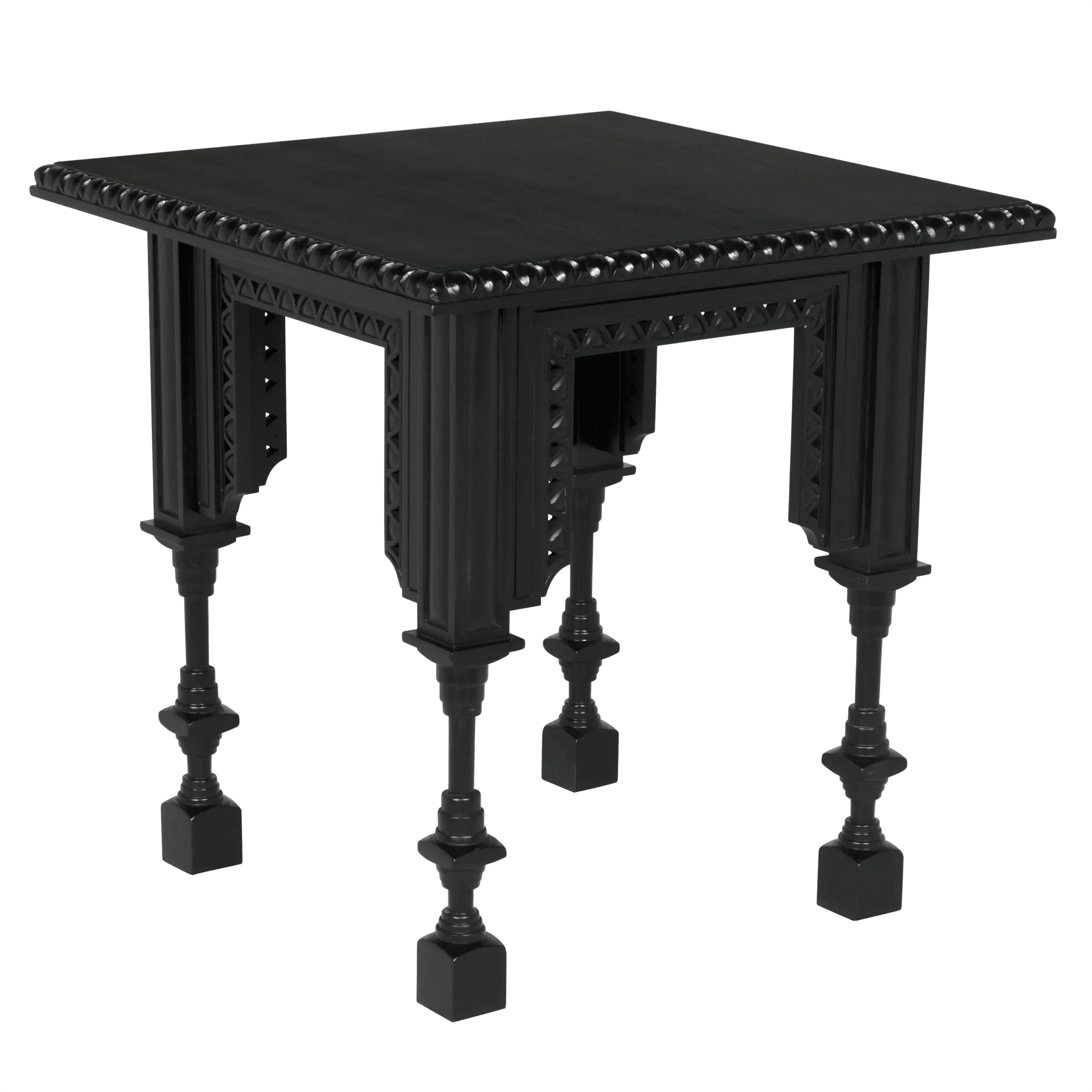 Luxor Side Table, Hand Rubbed Black - Remutear