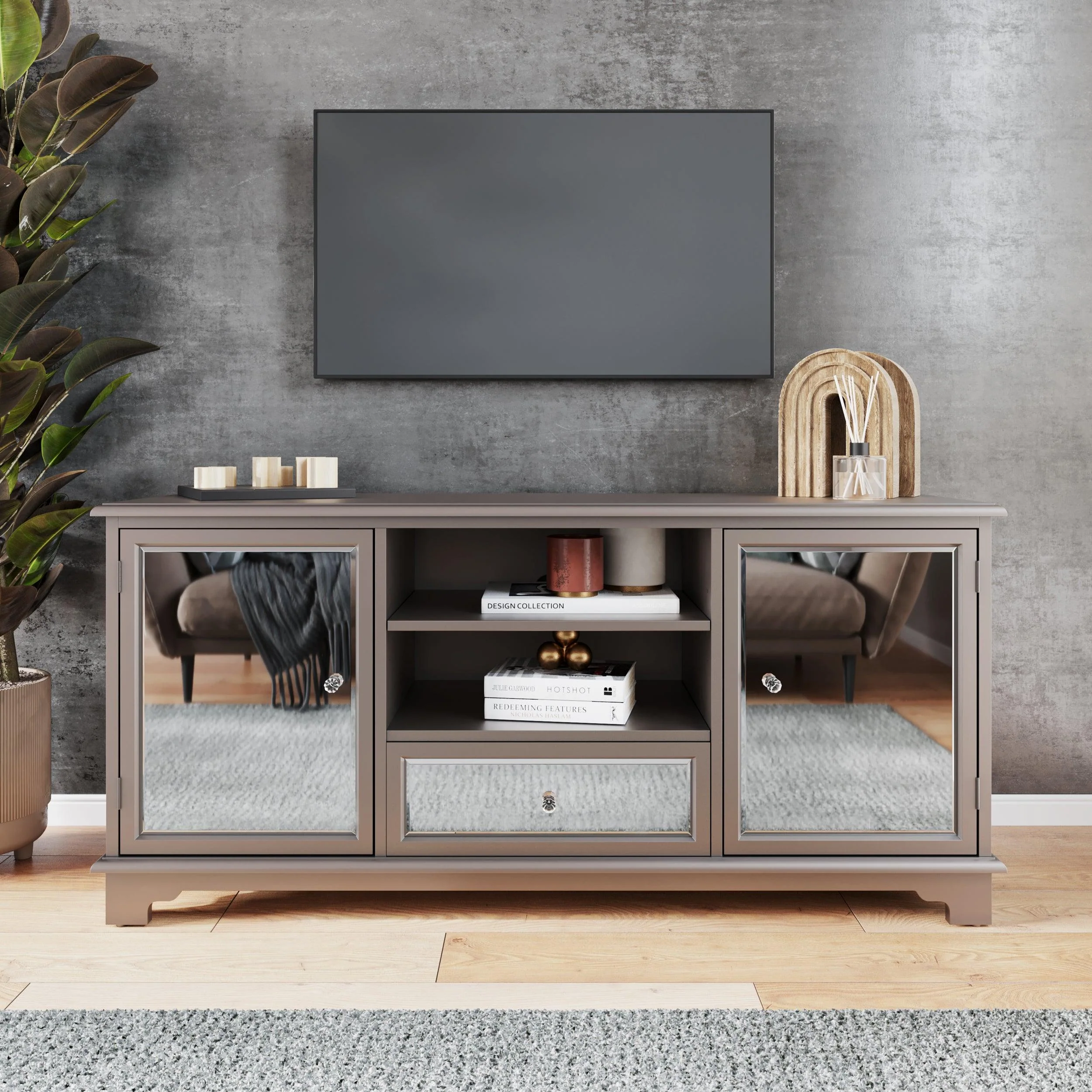 Mirage Mirrored TV Stand - Remutear