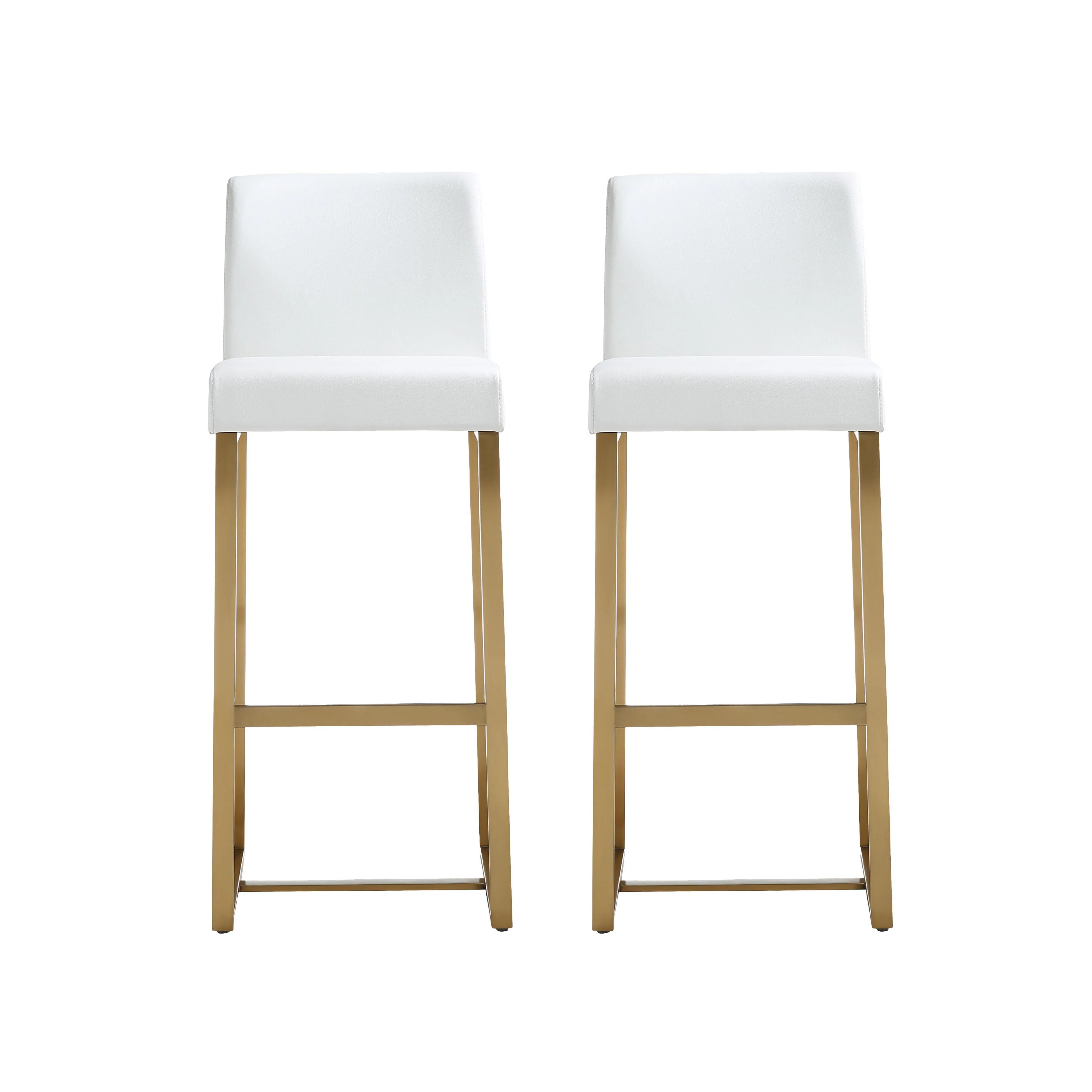 Denmark White Gold Steel Barstool (Set of 2) - Remutear