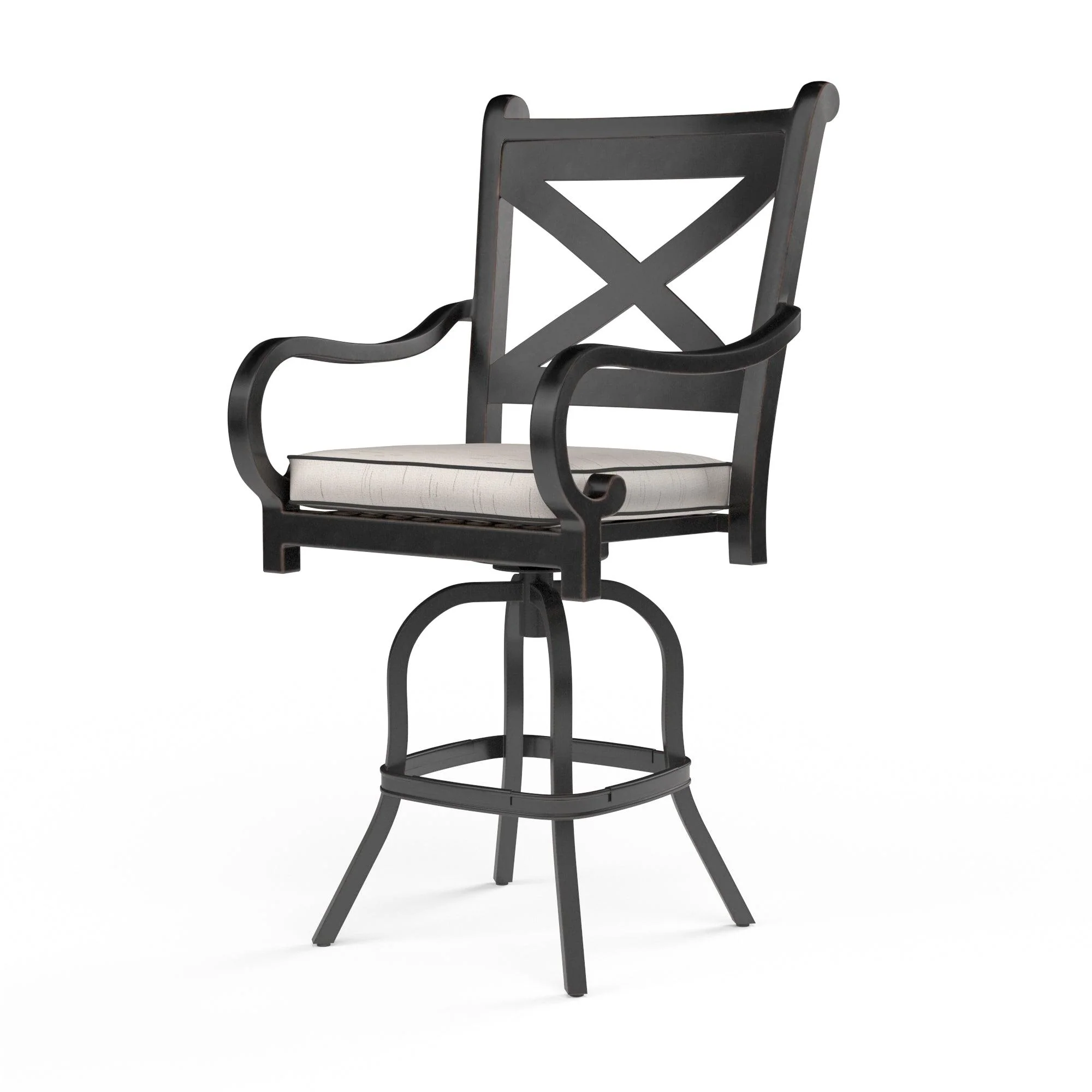 Monterey Swivel Dining Chair in Frequency Sand w/ Contrast Canvas Java Welt - Remutear