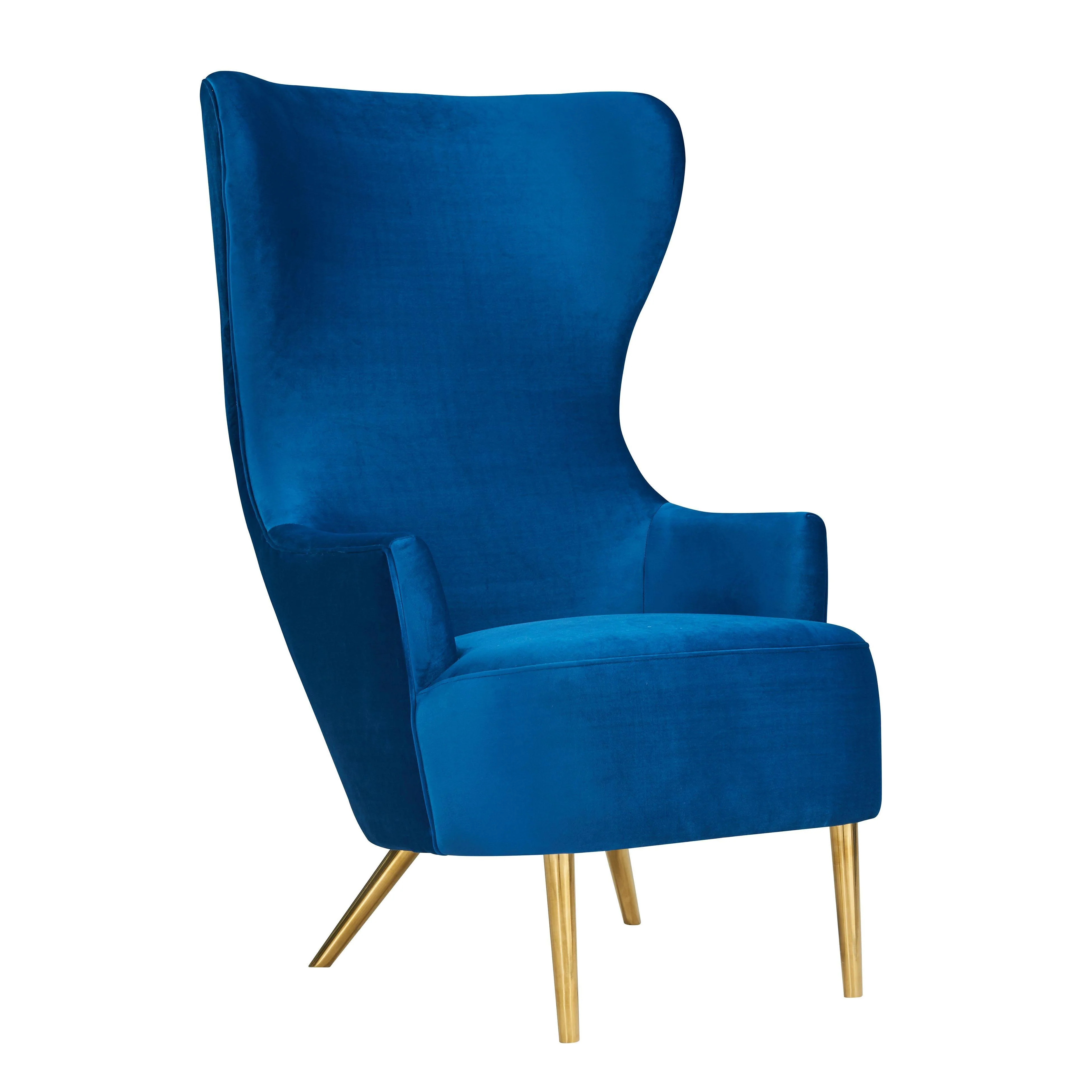 Julia Navy Wingback Chair - Remutear