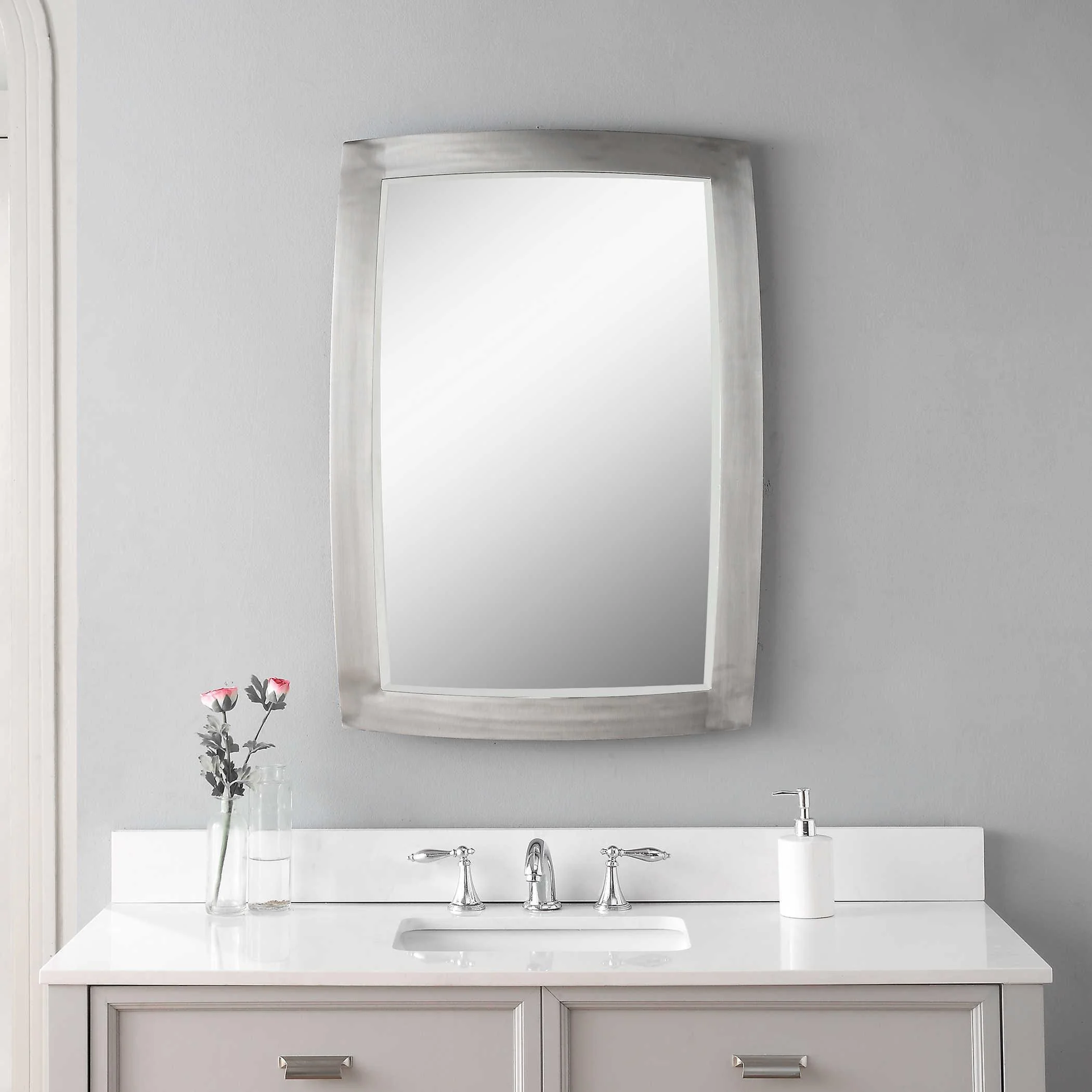 HASKILL BRUSHED NICKEL MIRROR - Remutear
