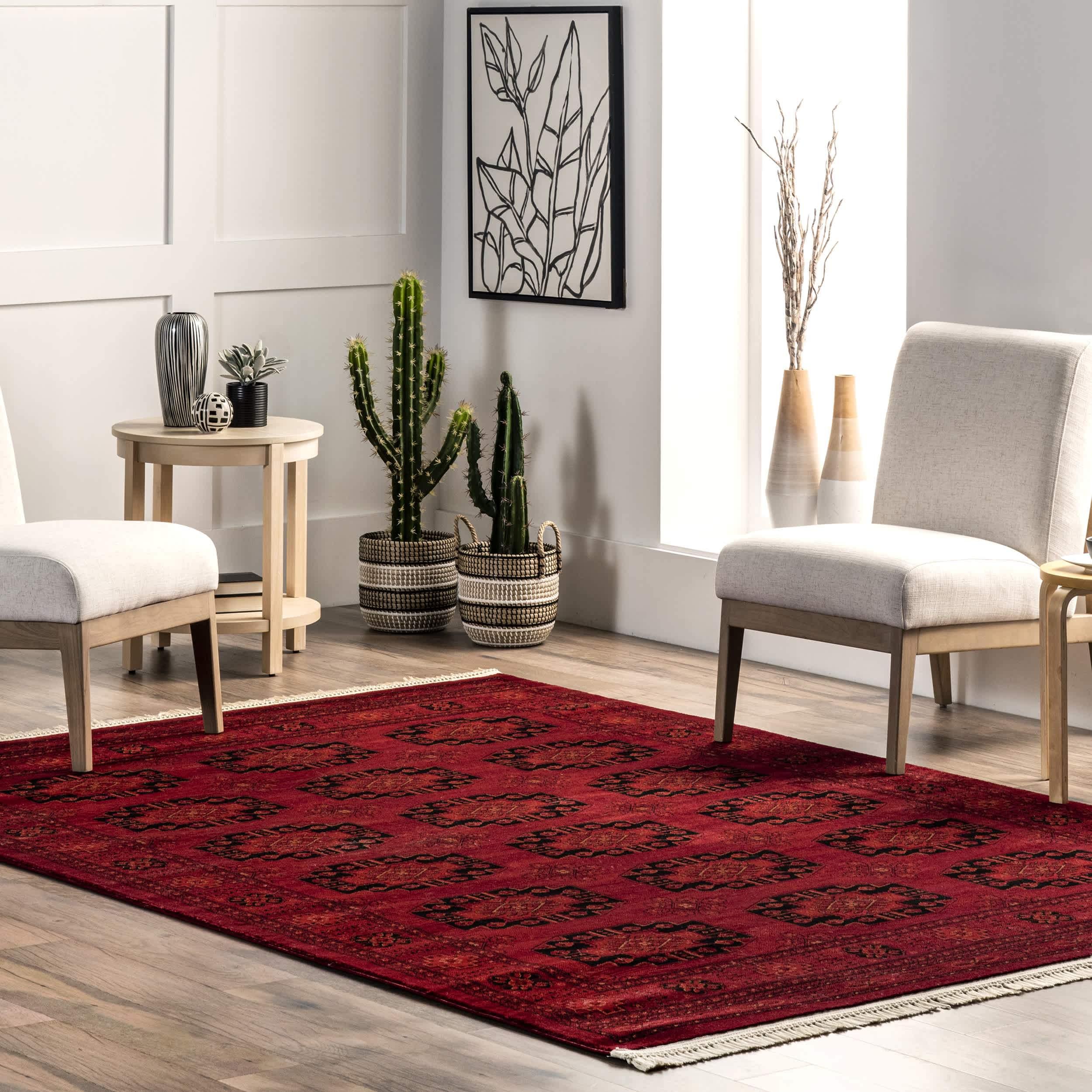 Diandra Traditional Persian Motif Fringe Area Rug - Remutear