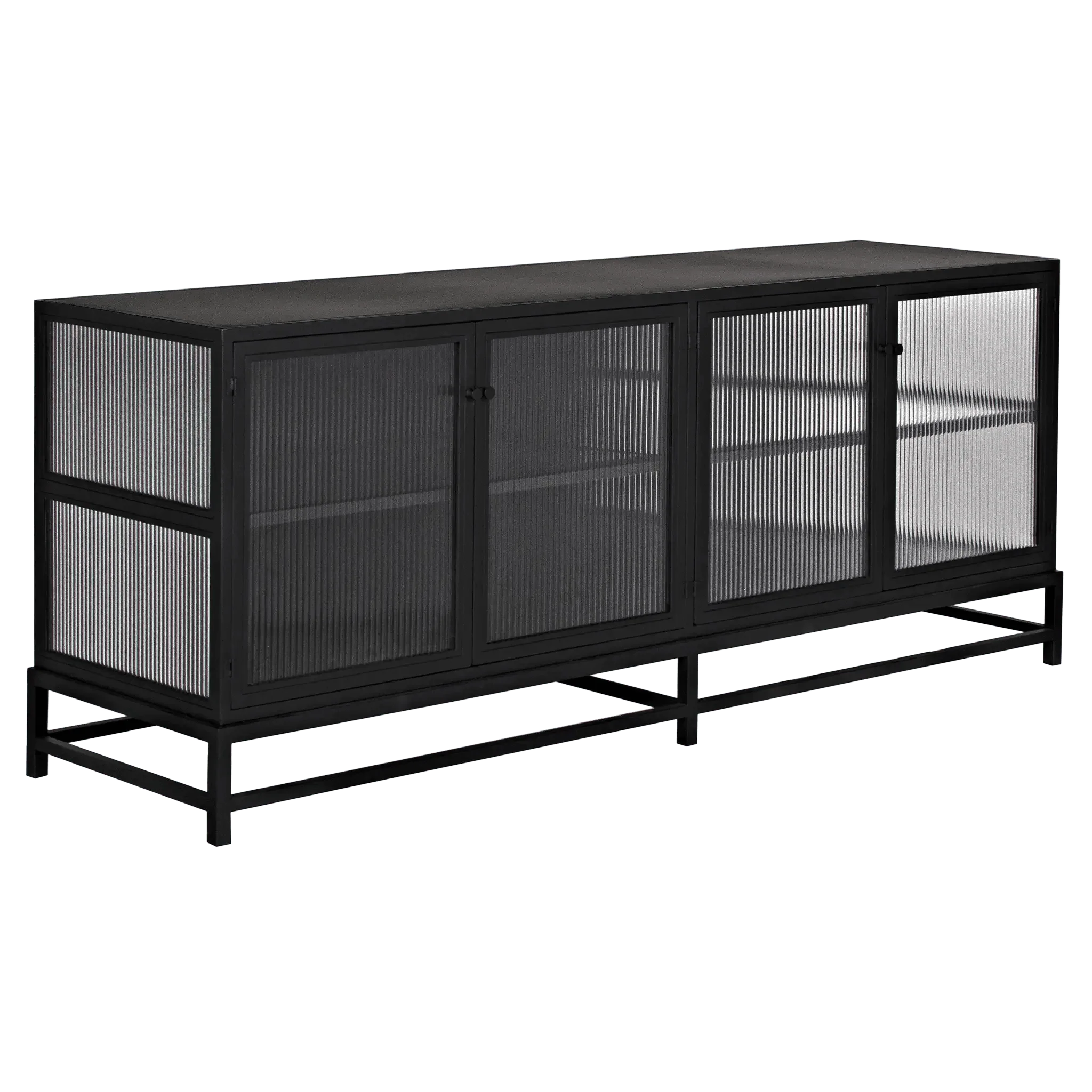 Chandler 4 Door Sideboard, Black Steel - Remutear