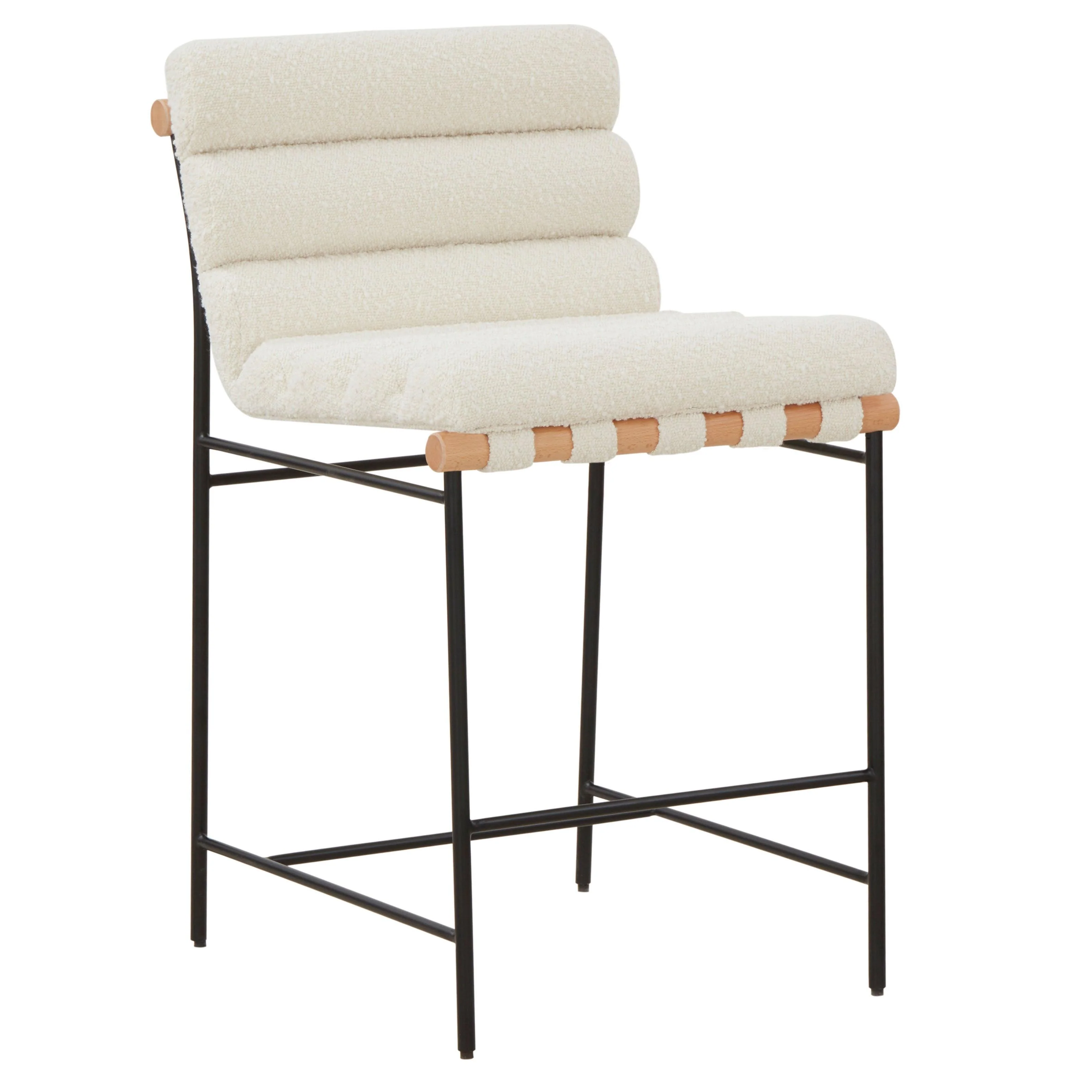 Macibella Channel Tufted Boucle Counter Stool - Remutear