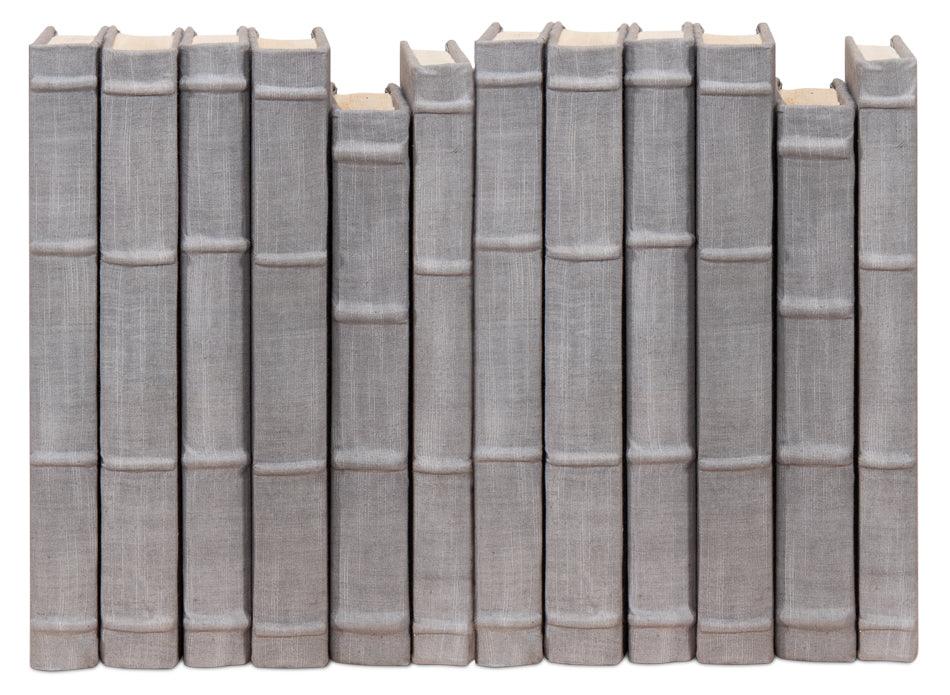 Heather Gray Linen Books - Set/12 - Remutear