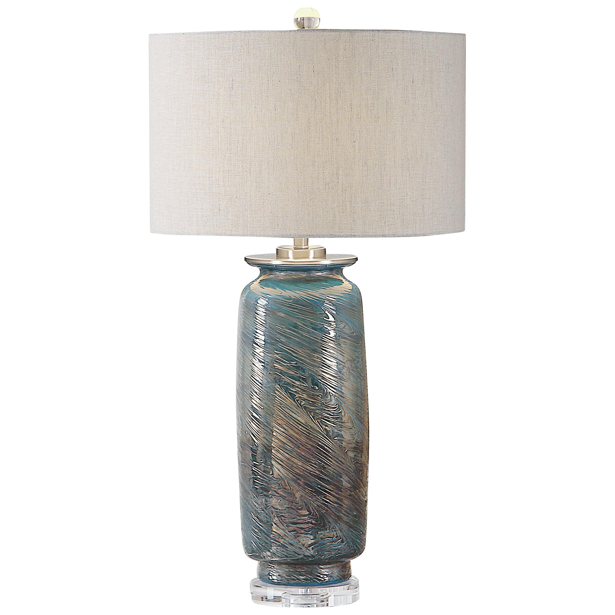 OLESYA SWIRL GLASS TABLE LAMP - Remutear
