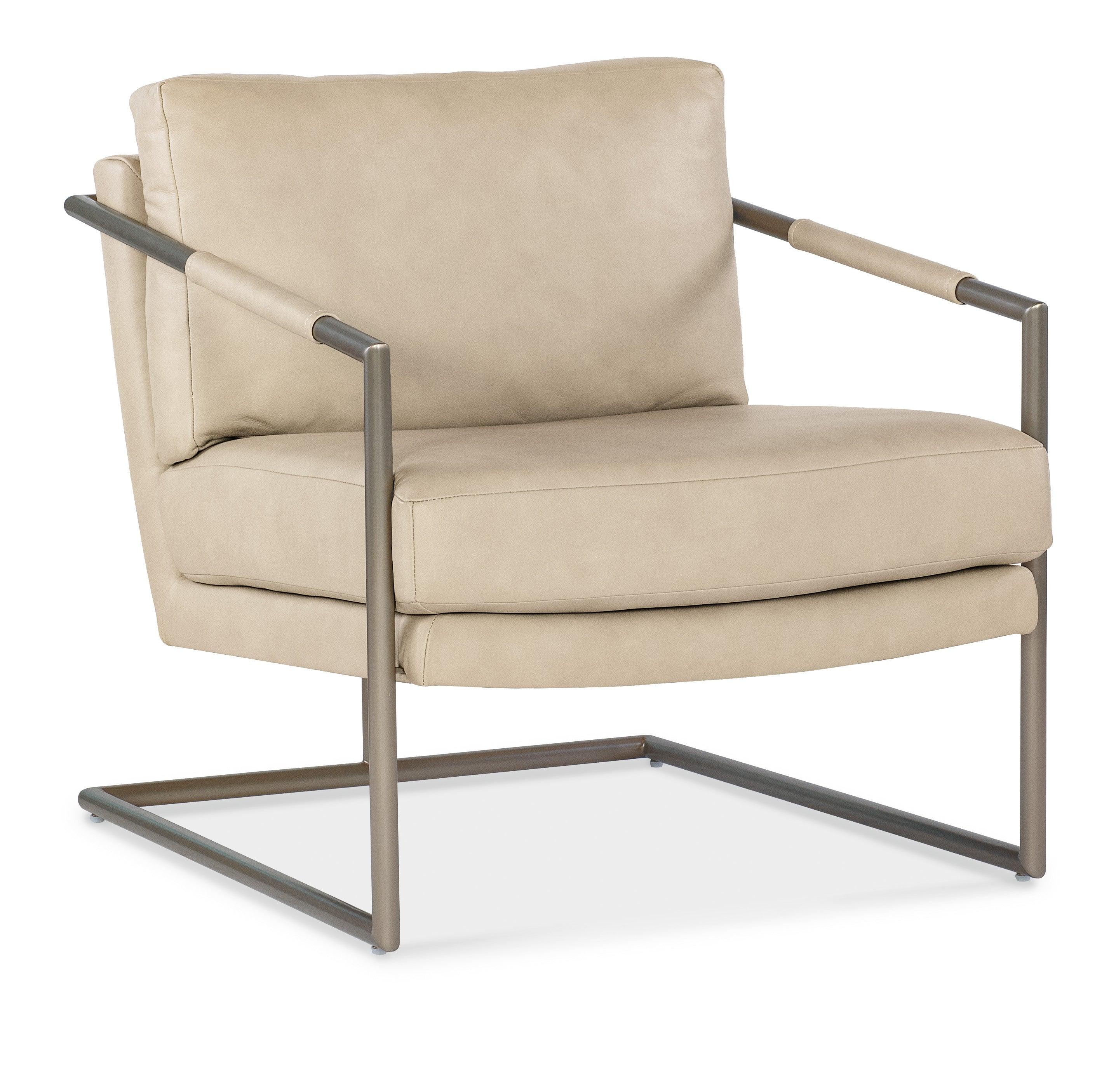 Moody Metal Chair - Beige Leather - Remutear