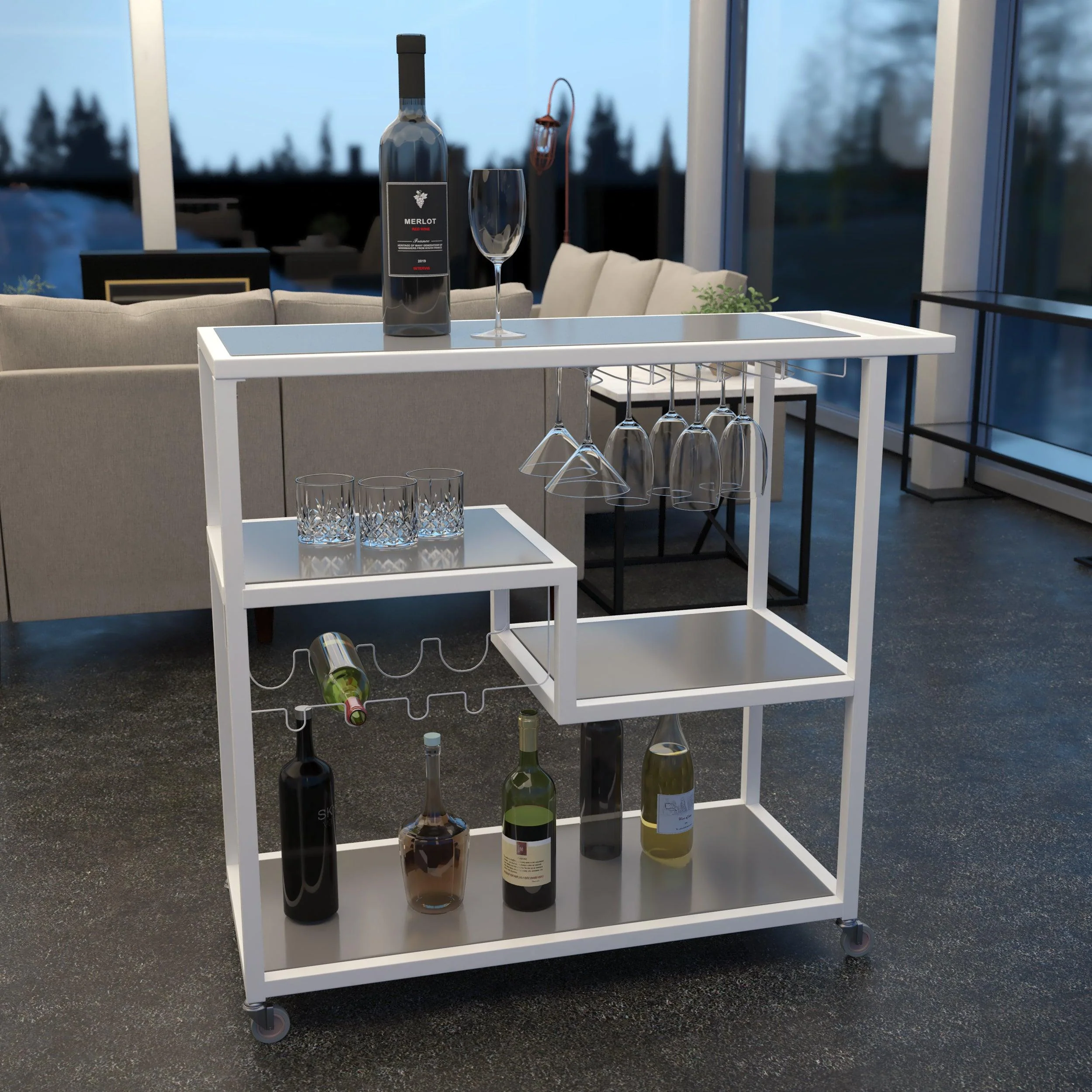 Holly & Martin Zephs Bar Cart - White - Remutear