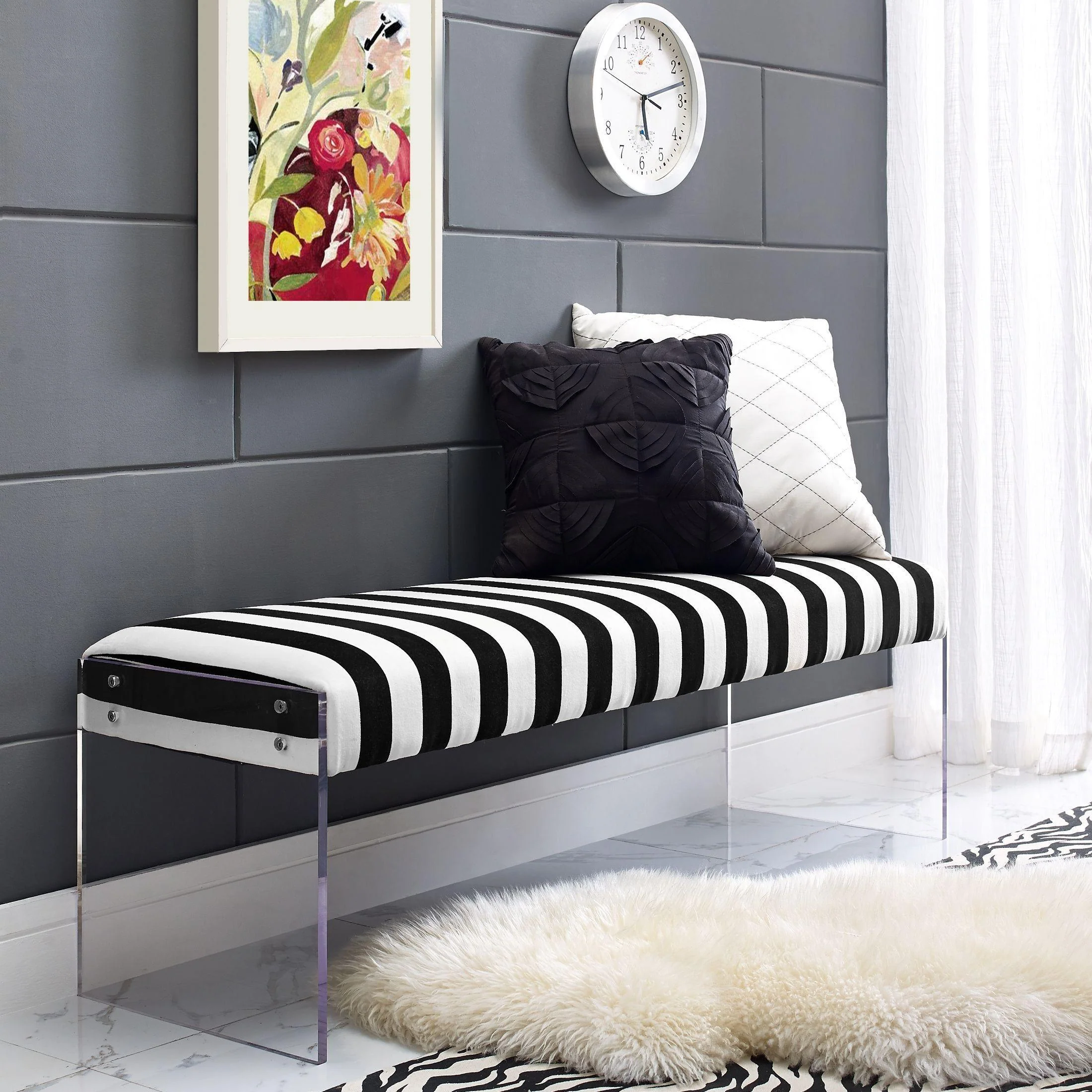 Envy Paris Velvet/Acrylic Bench - Remutear