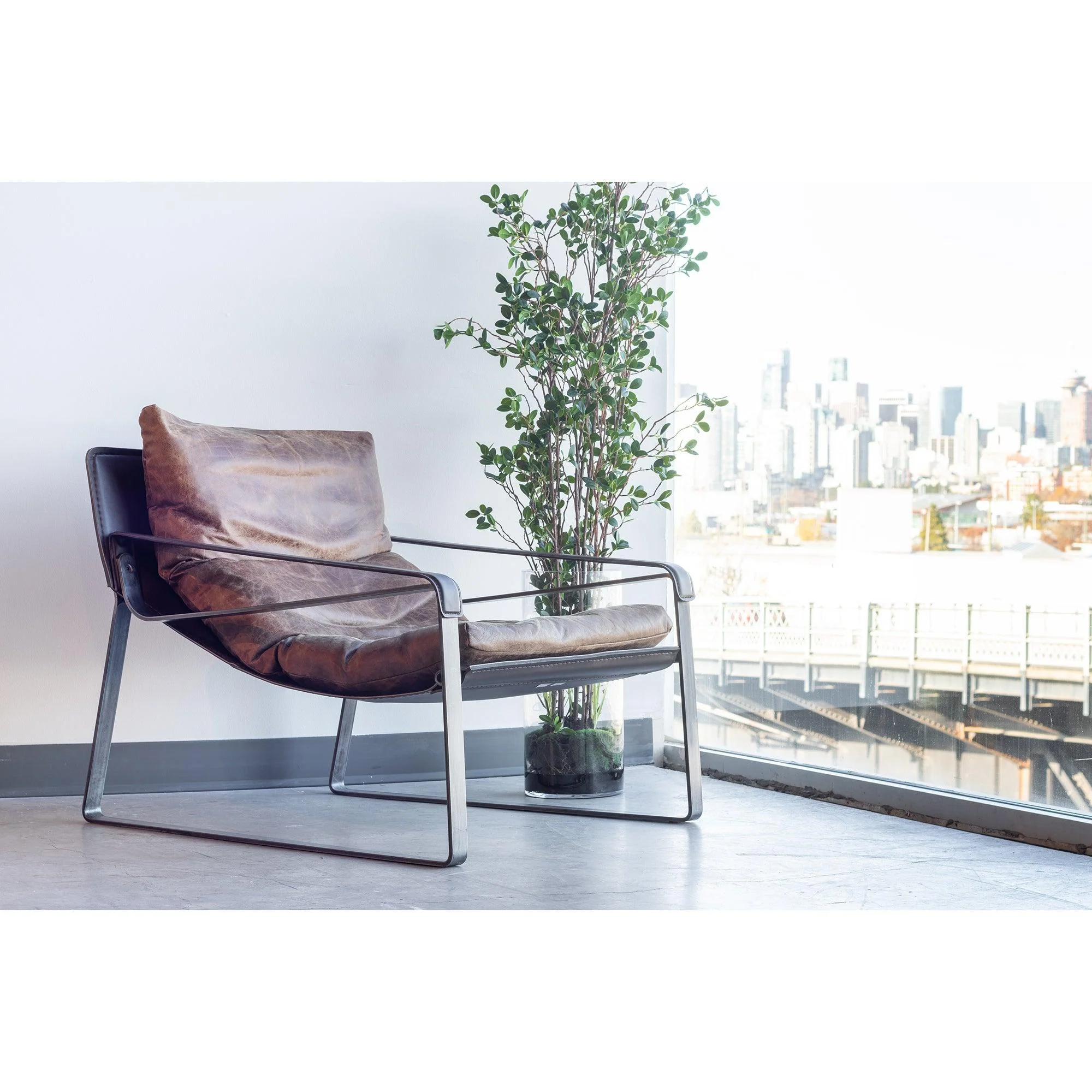 Connor Club Chair Open Road Brown Leather - Remutear