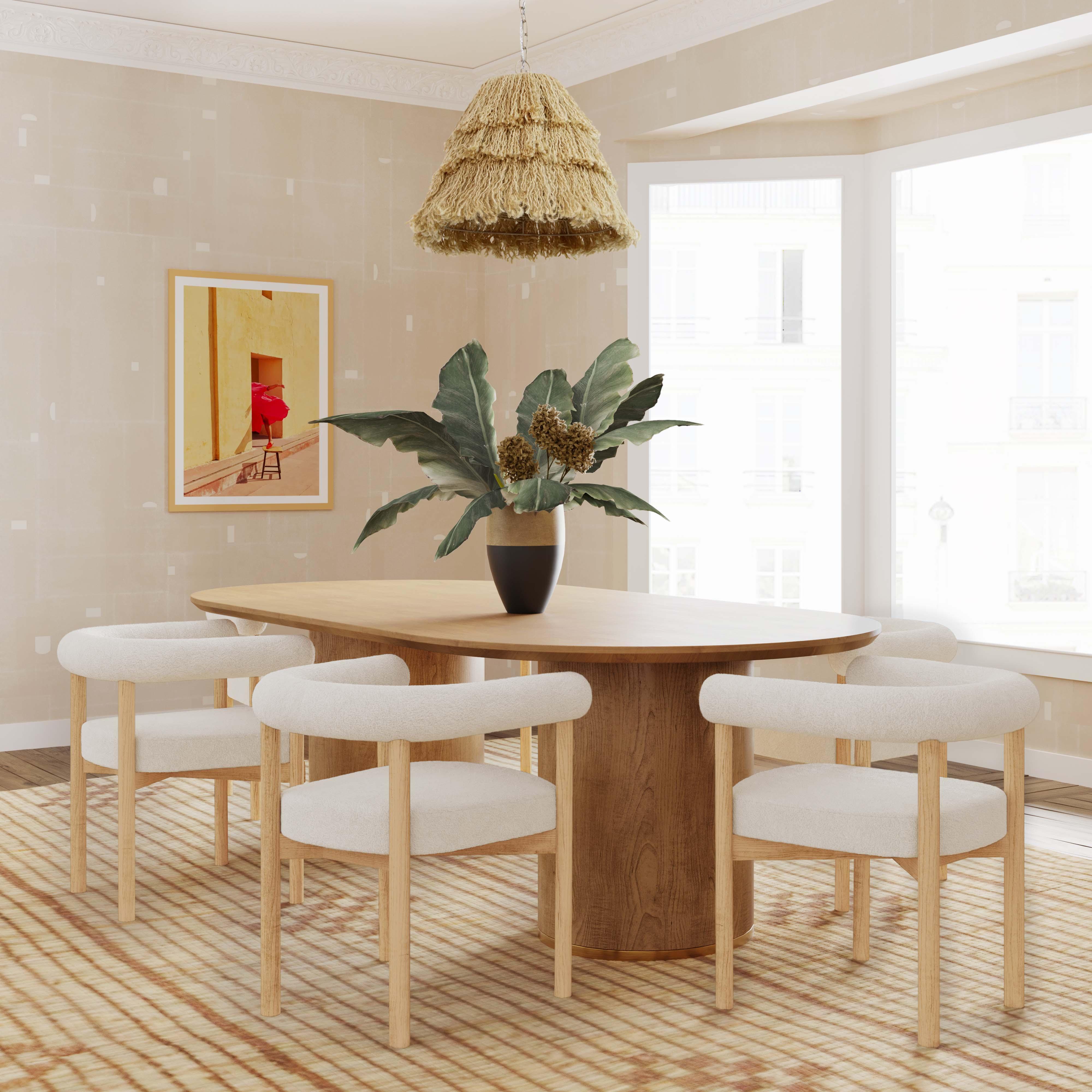 Spara Cream Boucle Dining Chair - Remutear