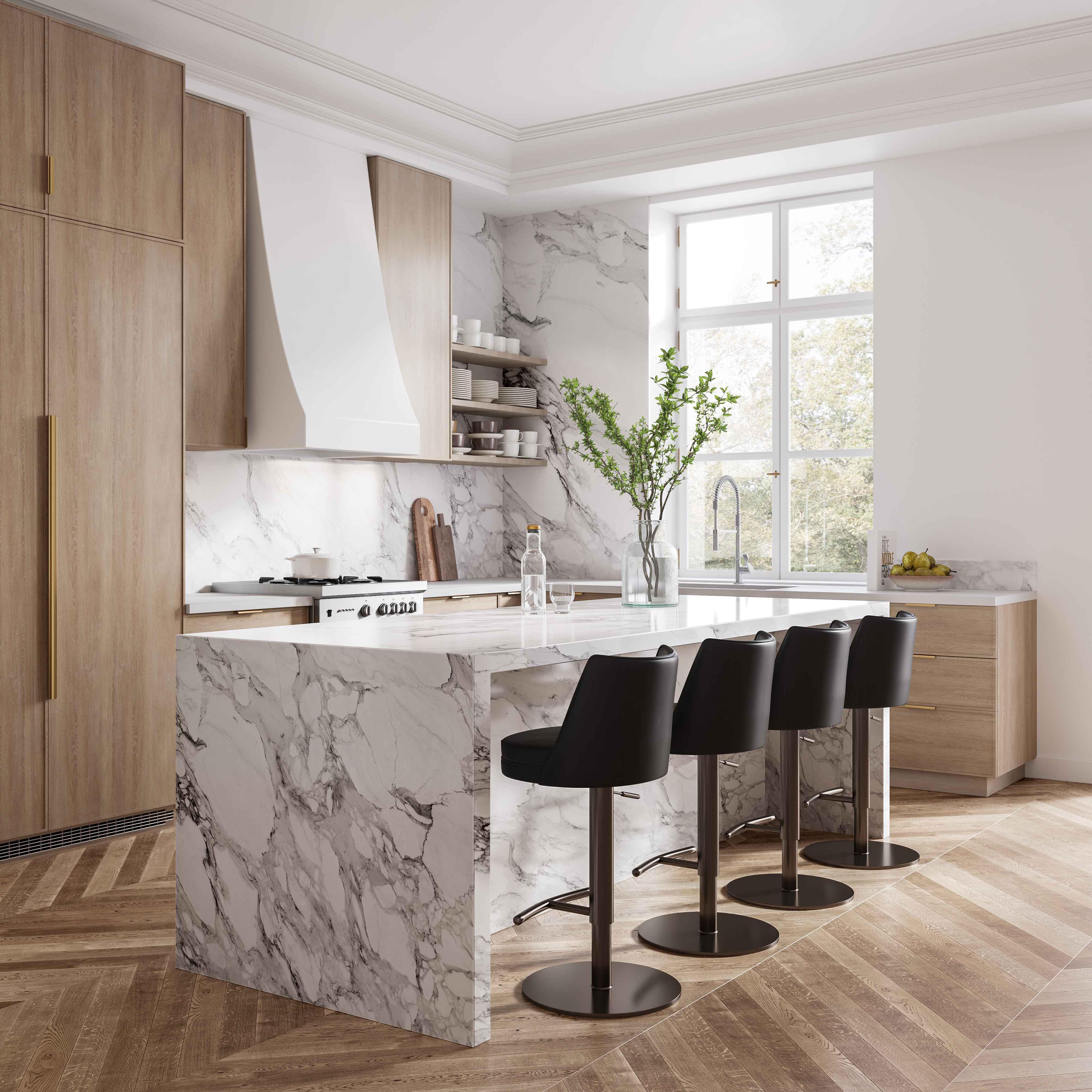 Gala Black Vegan Leather on Adjustable Stool - Remutear