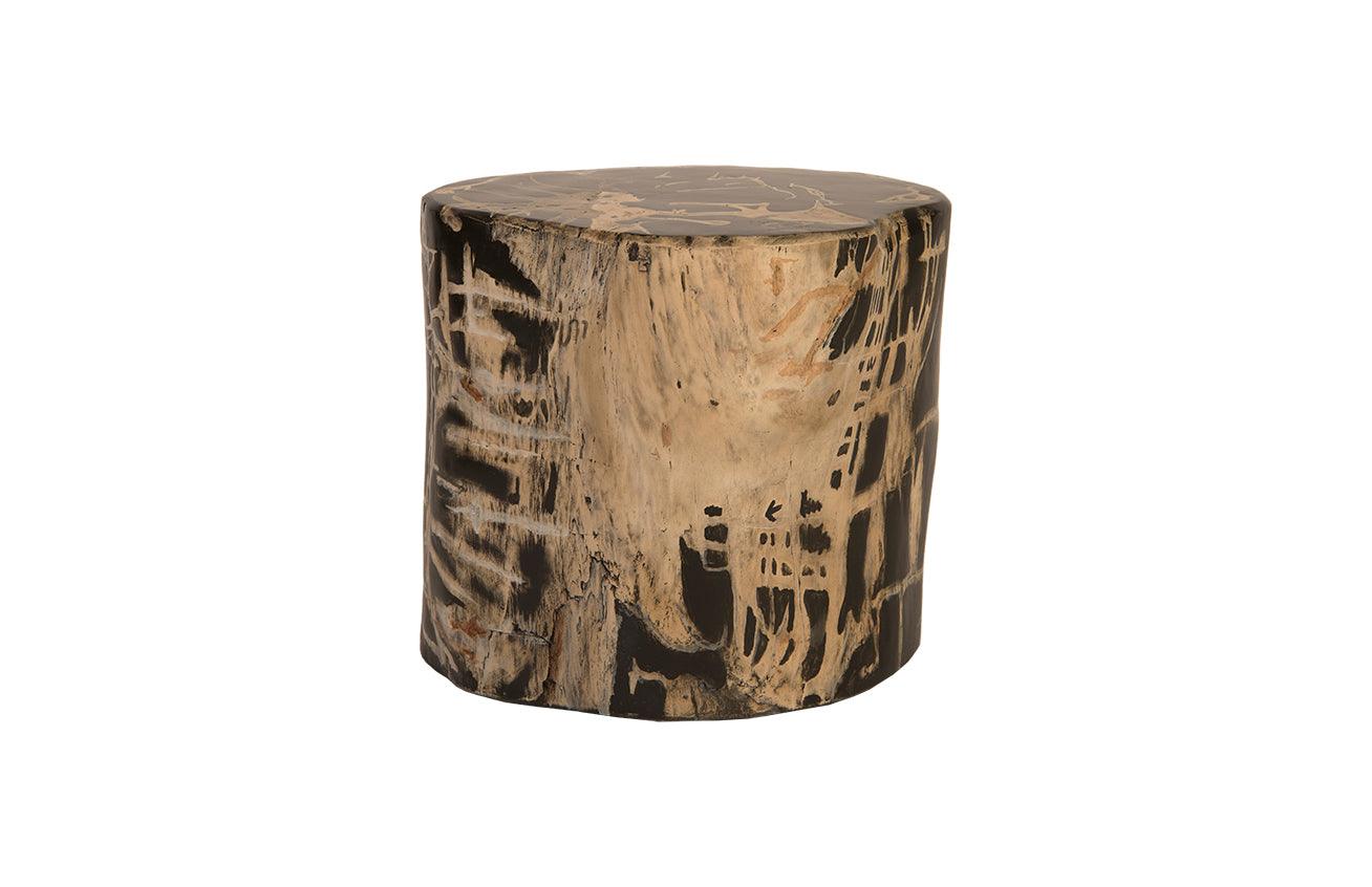 Cast Petrified Wood Stool, Resin - Remutear