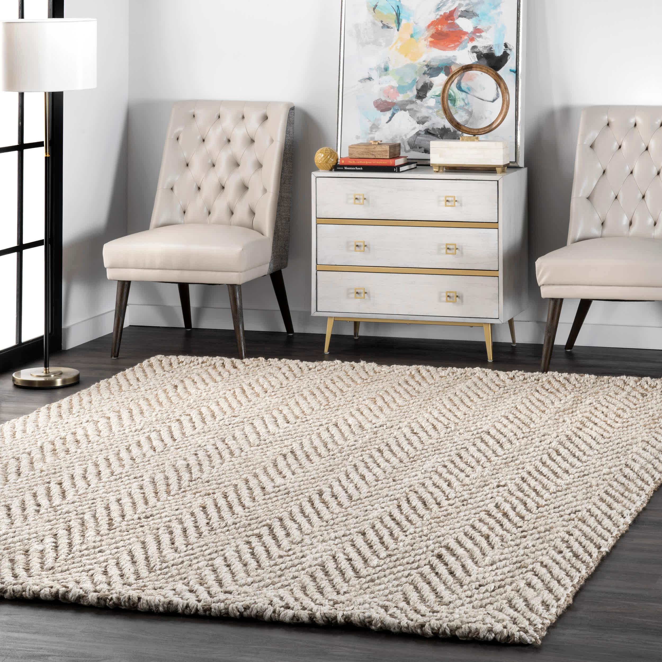 Vania Chevron Jute Area Rug - Remutear