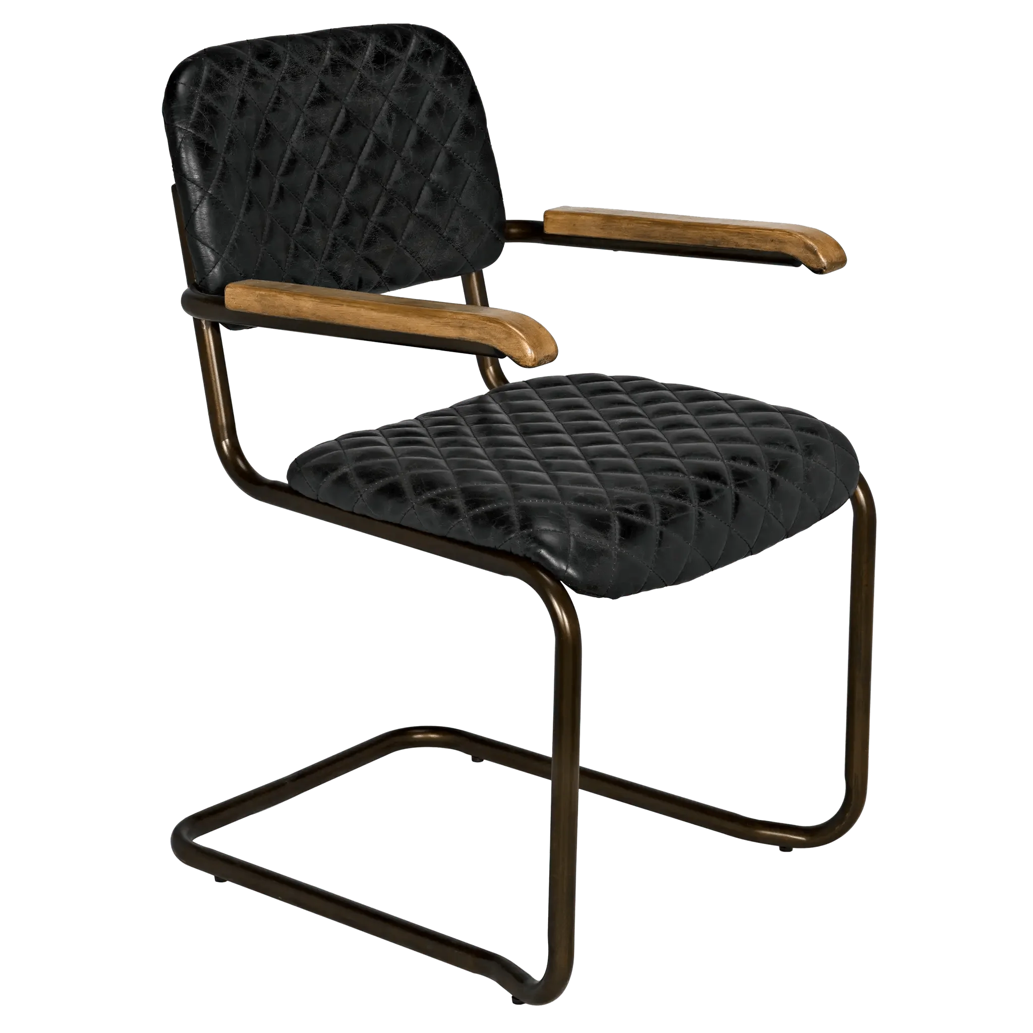 0045 Arm Chair, Vintage Black Leather - Remutear