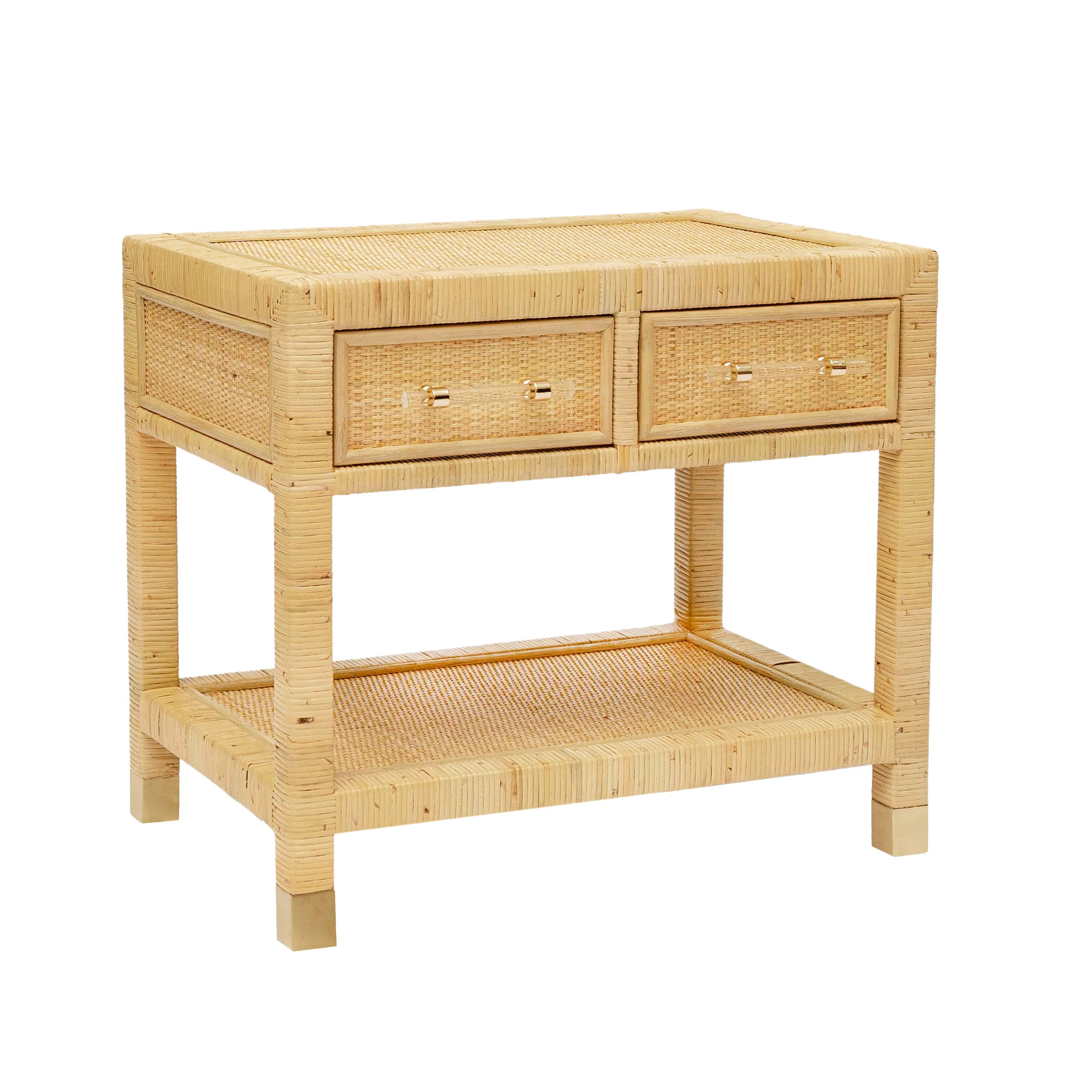 Amara Natural Rattan Nightstand - Remutear