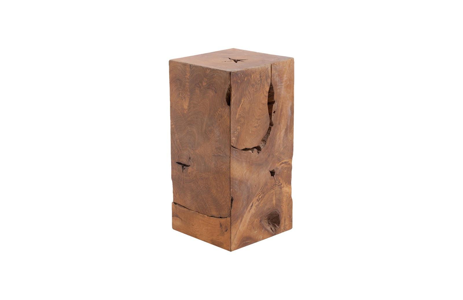 Teak Slice Pedestal, Square, SM - Remutear