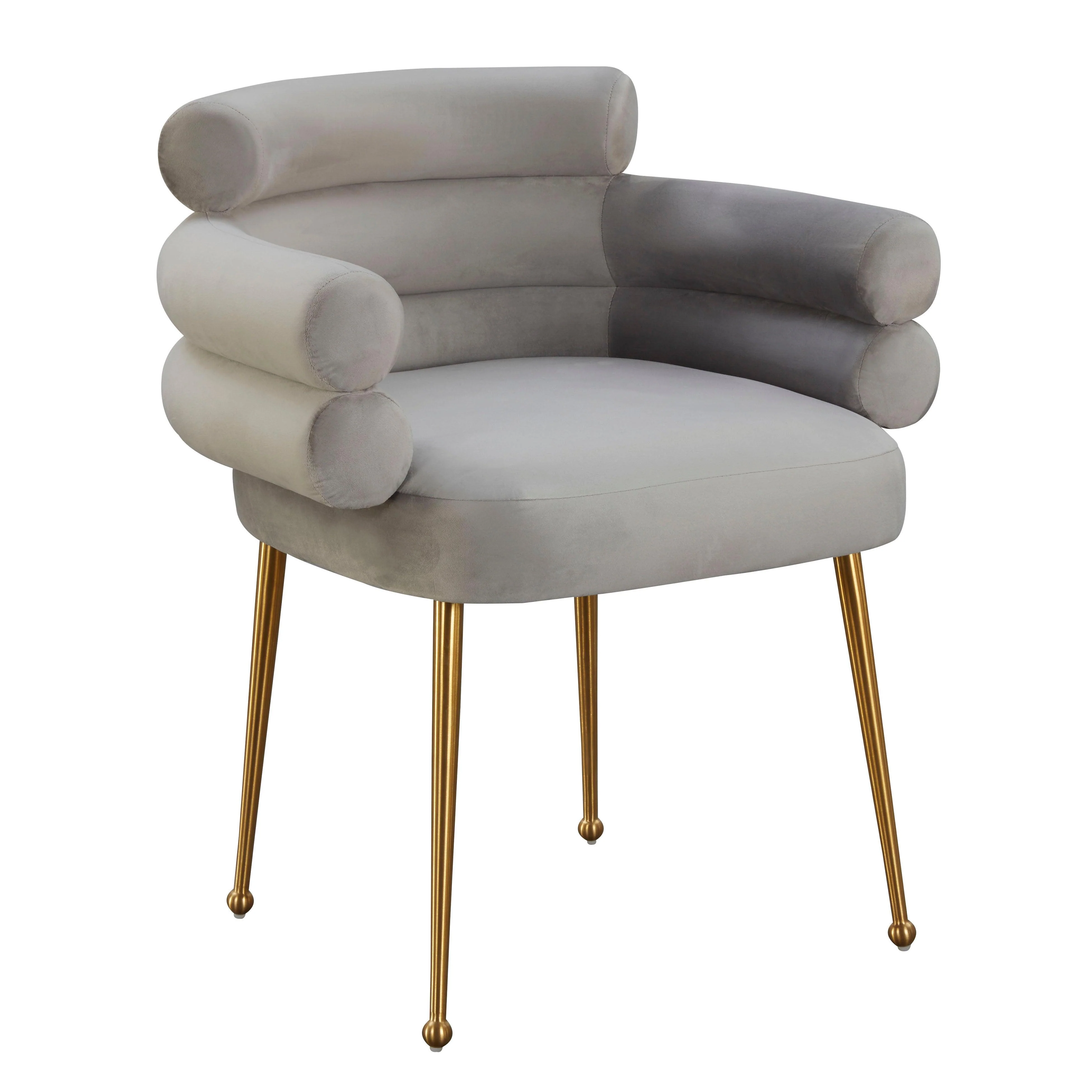 Dente Grey Velvet Dining Chair - Remutear