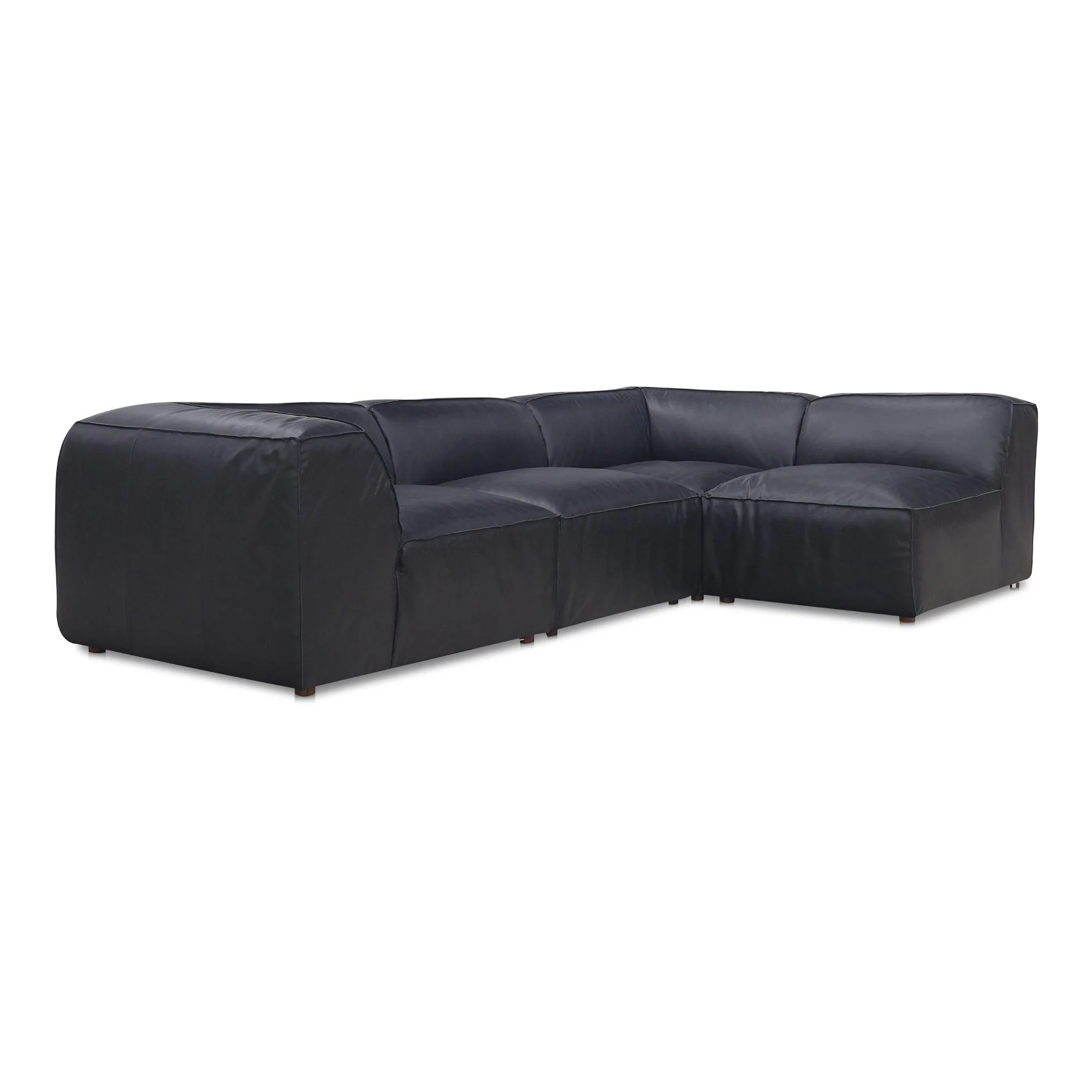 Form Signature Modular Sectional Vantage Black Leather - Remutear