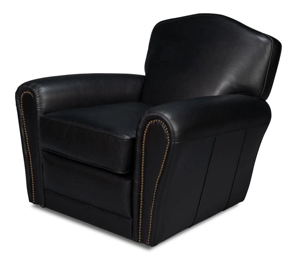 Elite French Club Swivel Chair - Black - Remutear
