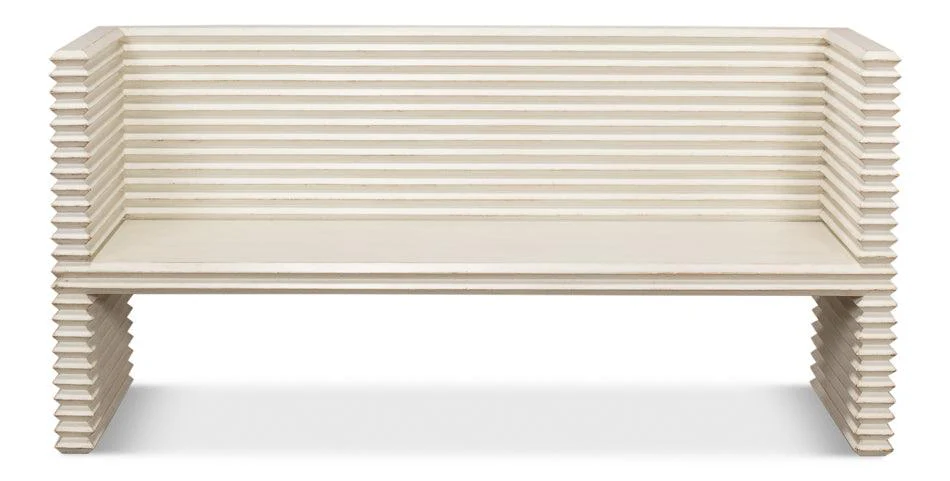 Stacked Bench - Antique White - Remutear
