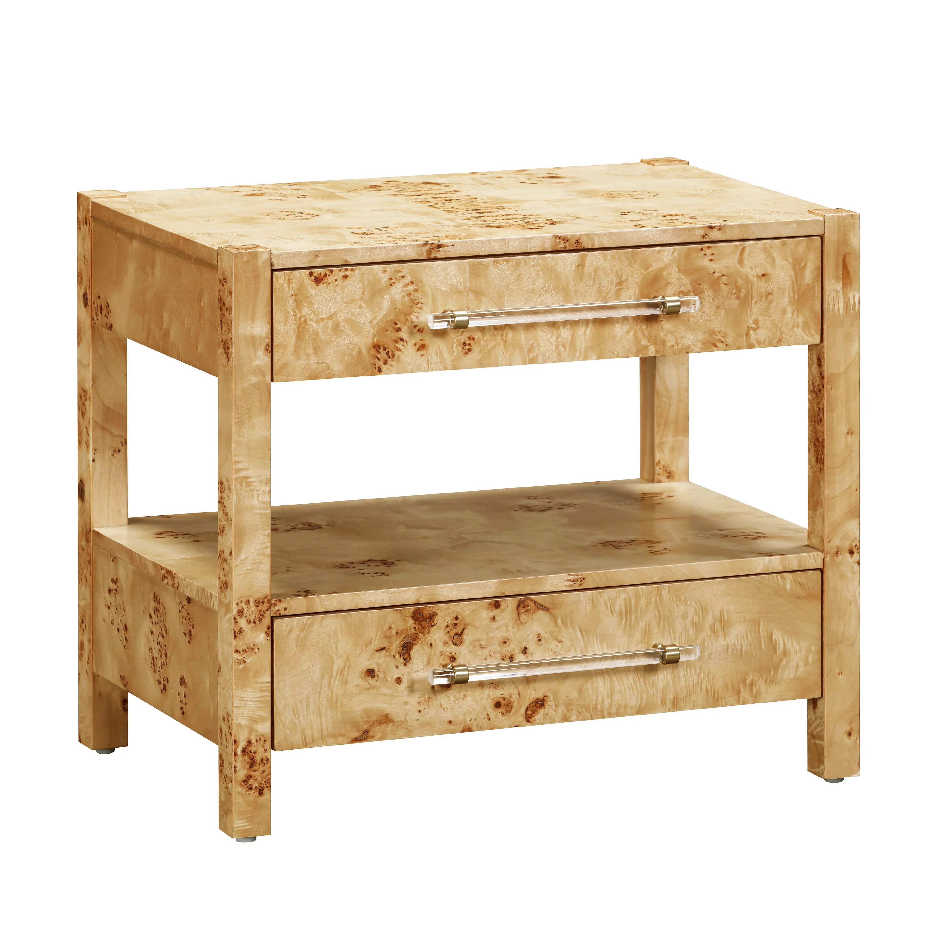 Brandyss Natural Burl Nightstand - Remutear