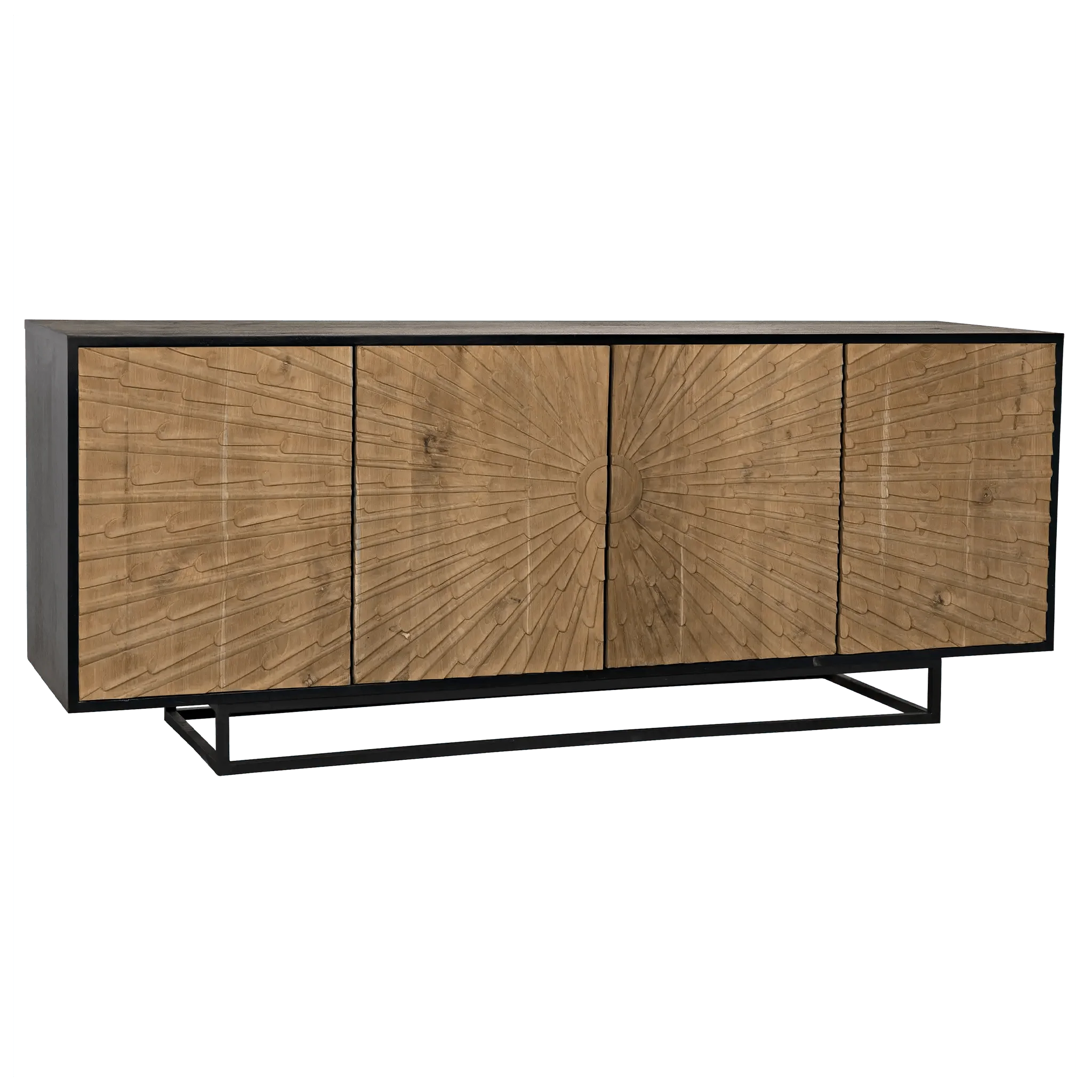 Ra Sideboard, Hand Rubbed Black with Teak - Remutear
