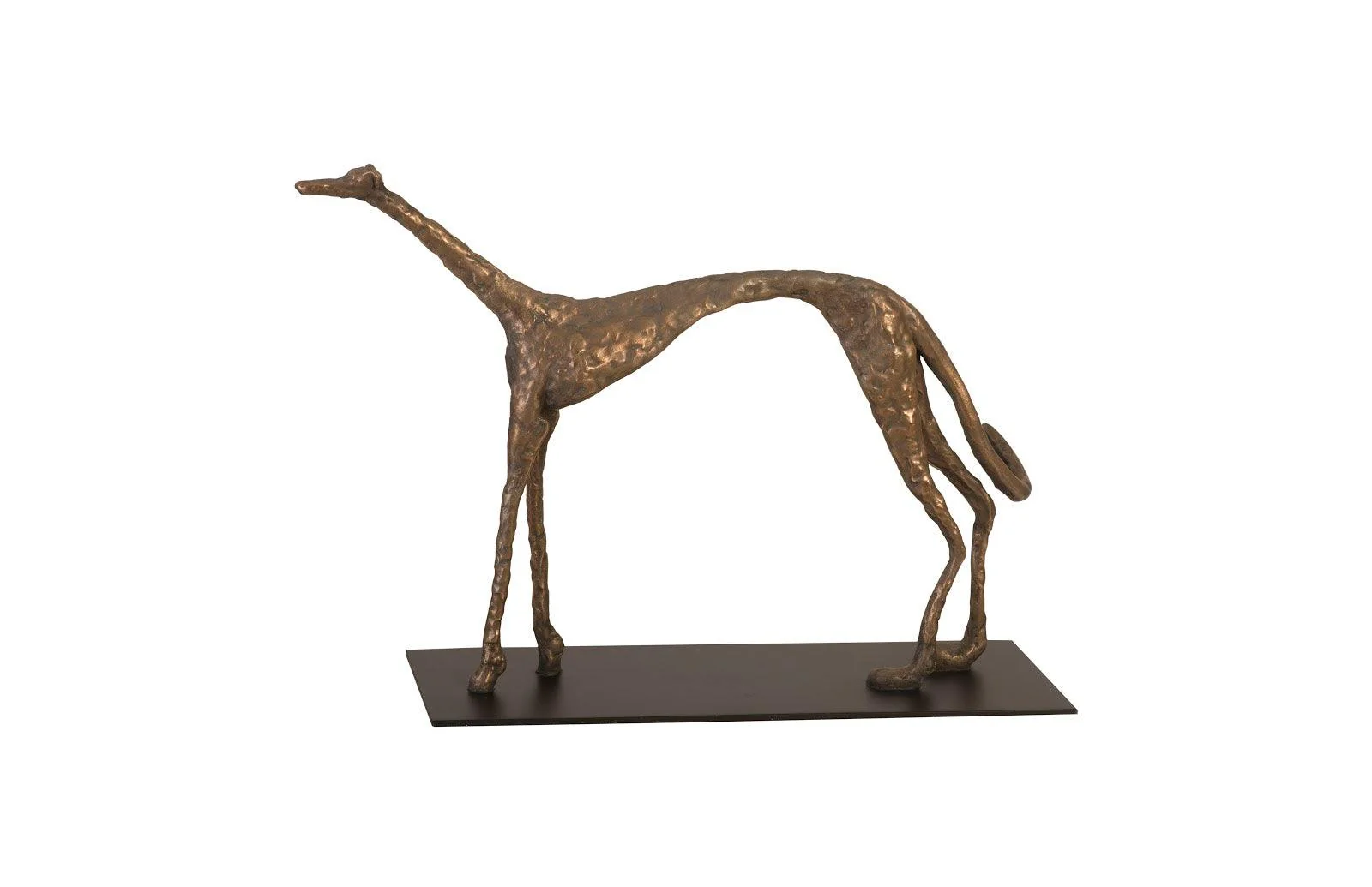 Greyhound on Black Metal Base, Resin, Bronze Finish - Remutear