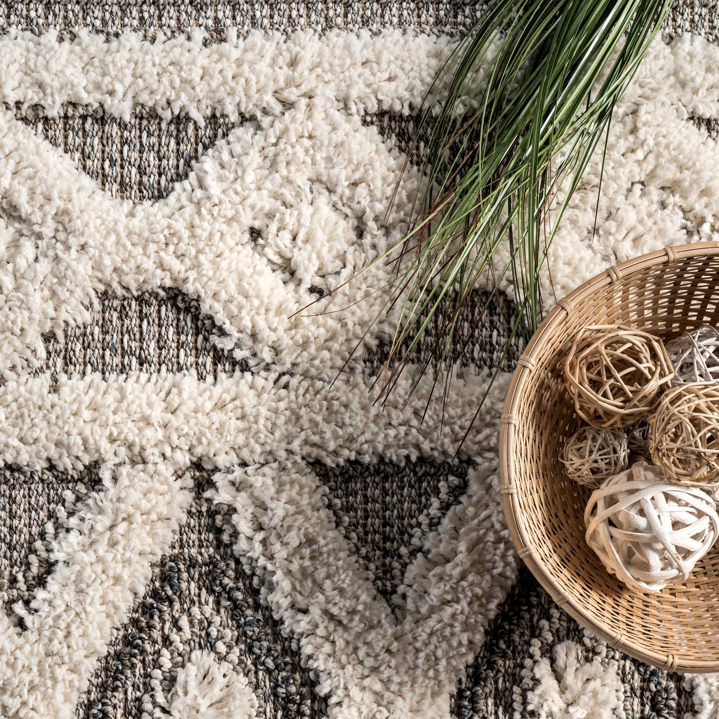 Rebecca High Low Textured Shaggy Area Rug - Remutear