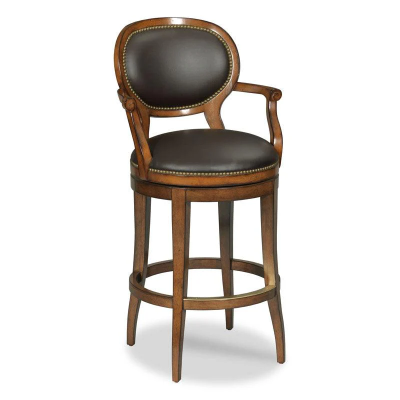 Oval Back Swivel Bar Stool - Remutear