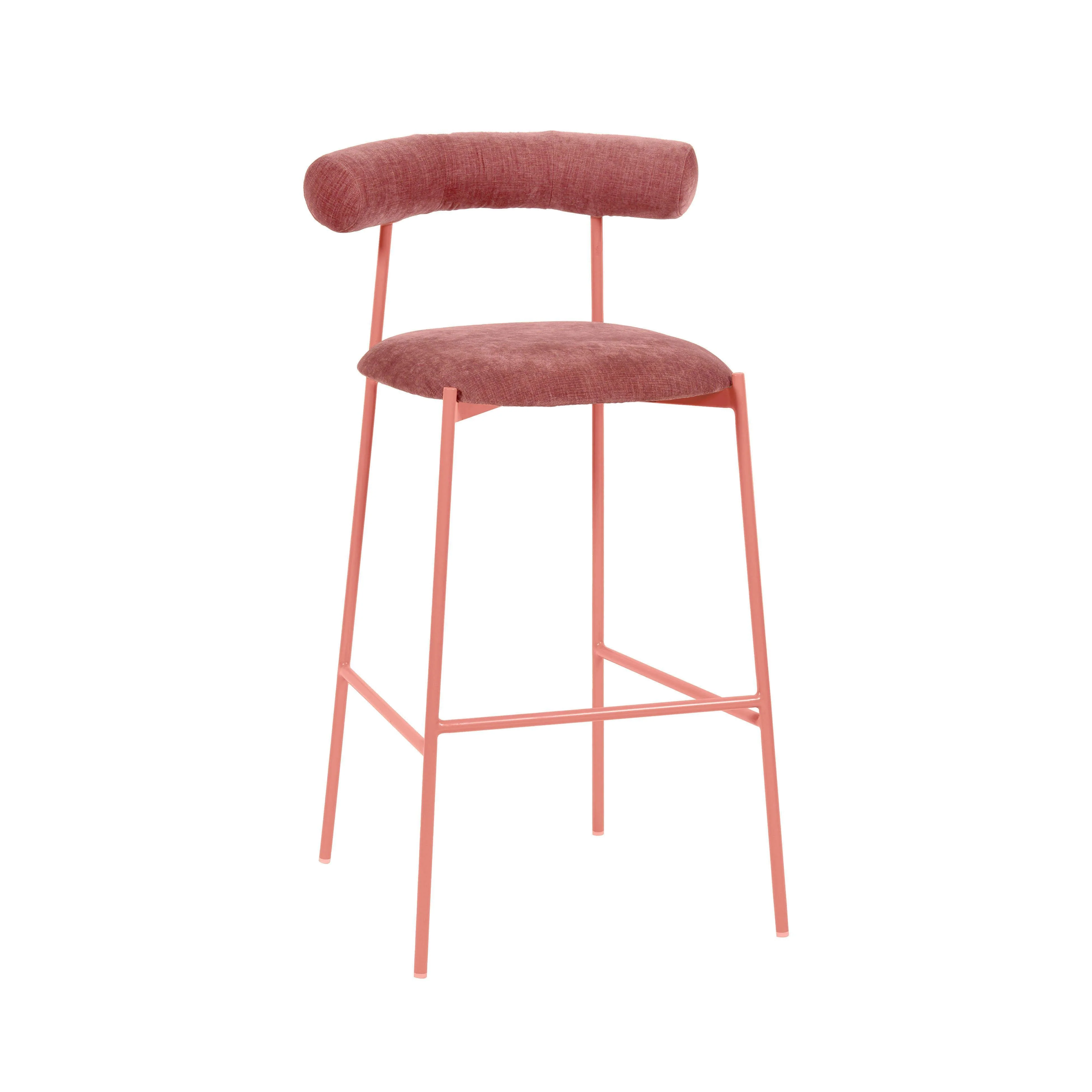 Liliana Mauve Velvet Bar Stool - Remutear