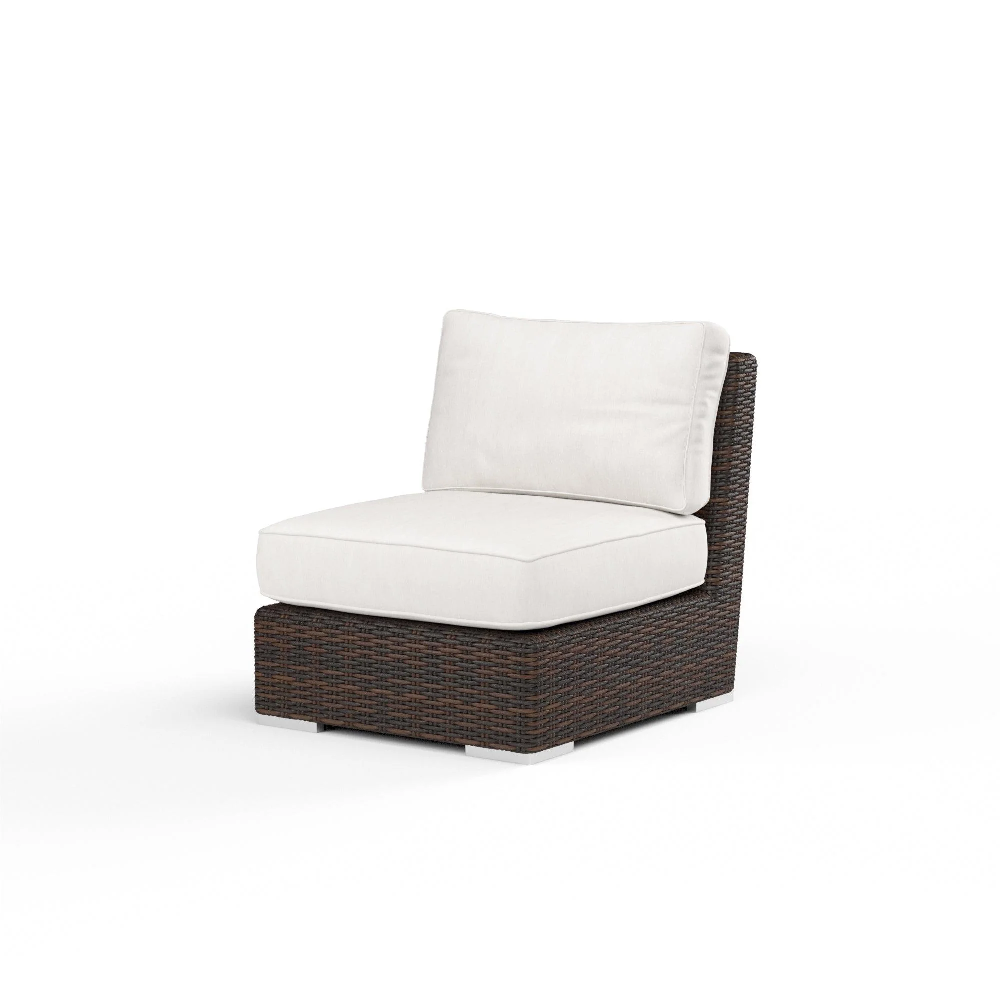 Montecito Armless Club Chair in Canvas Flax w/ Self Welt - Remutear