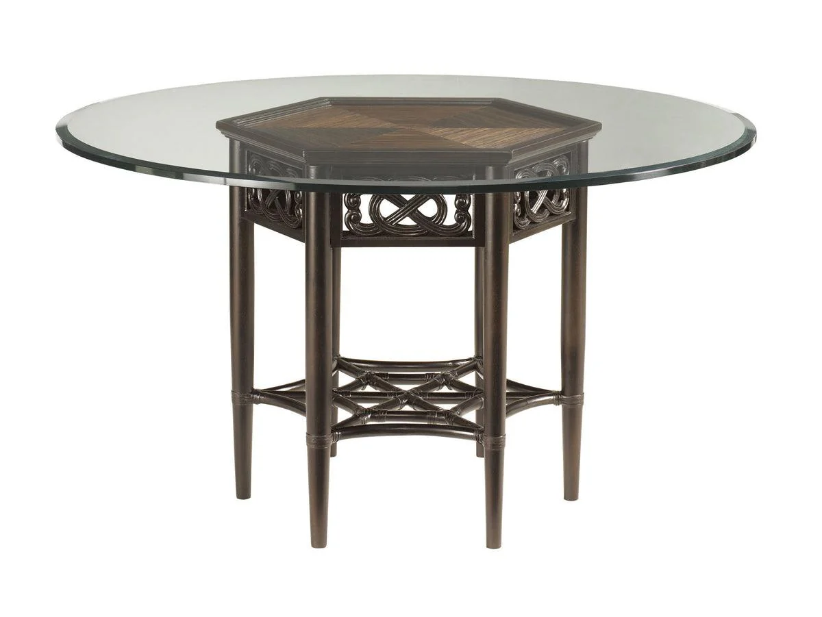 Royal Kahala Sugar And Lace Dining Table With 60 Inch Glass Top - Remutear